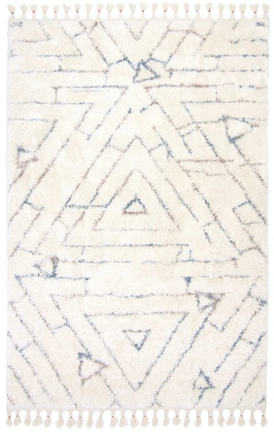 Tapis à poils longs - Valence (bleu/multicolore)