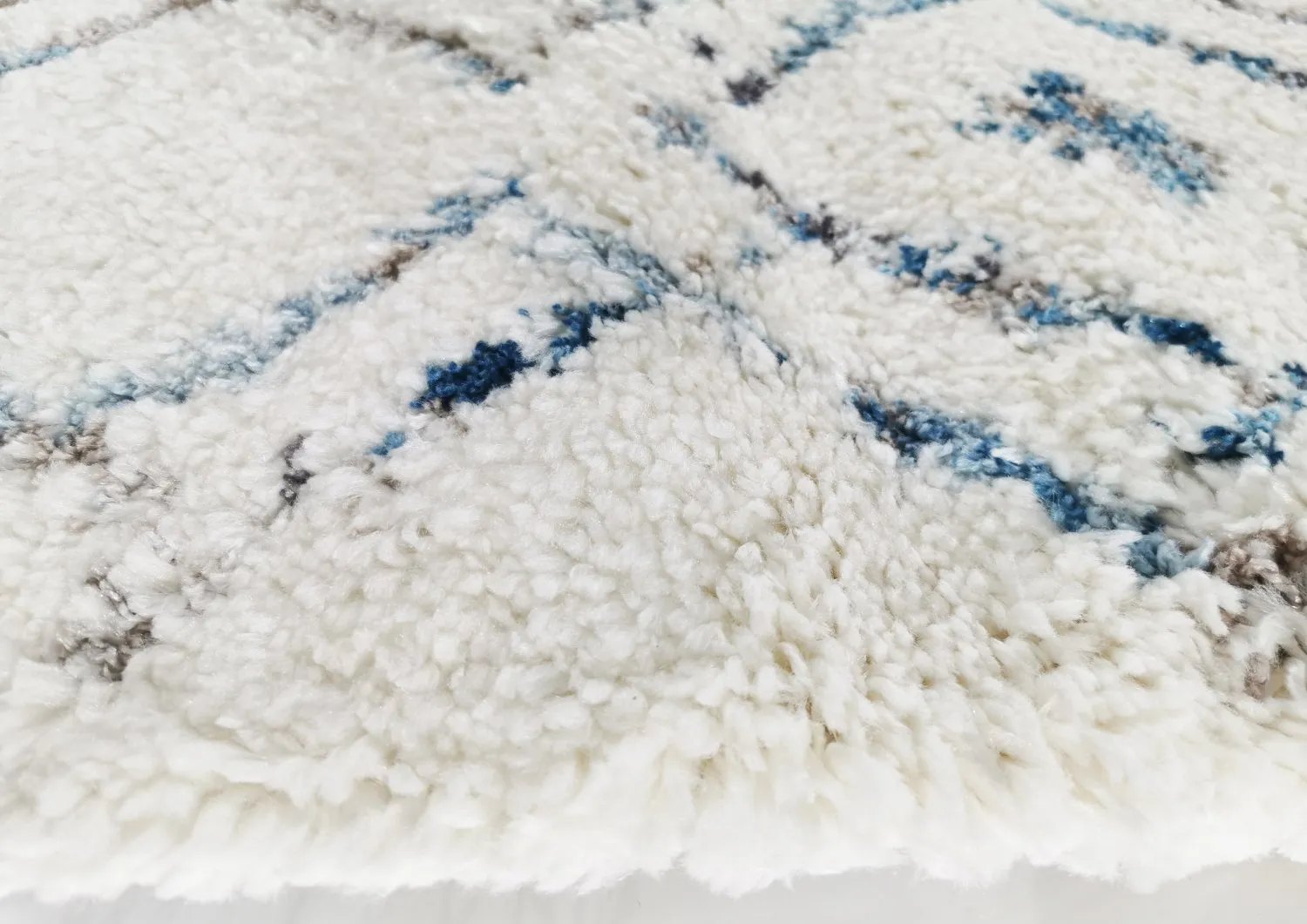 Tapis à poils longs - Lugo (bleu/multicolore)