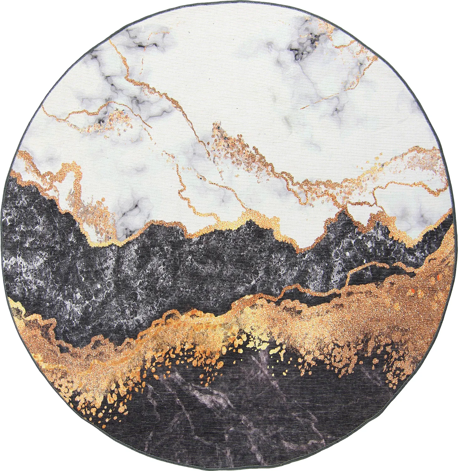 Tapis rond - Padova (anthracite/orange)