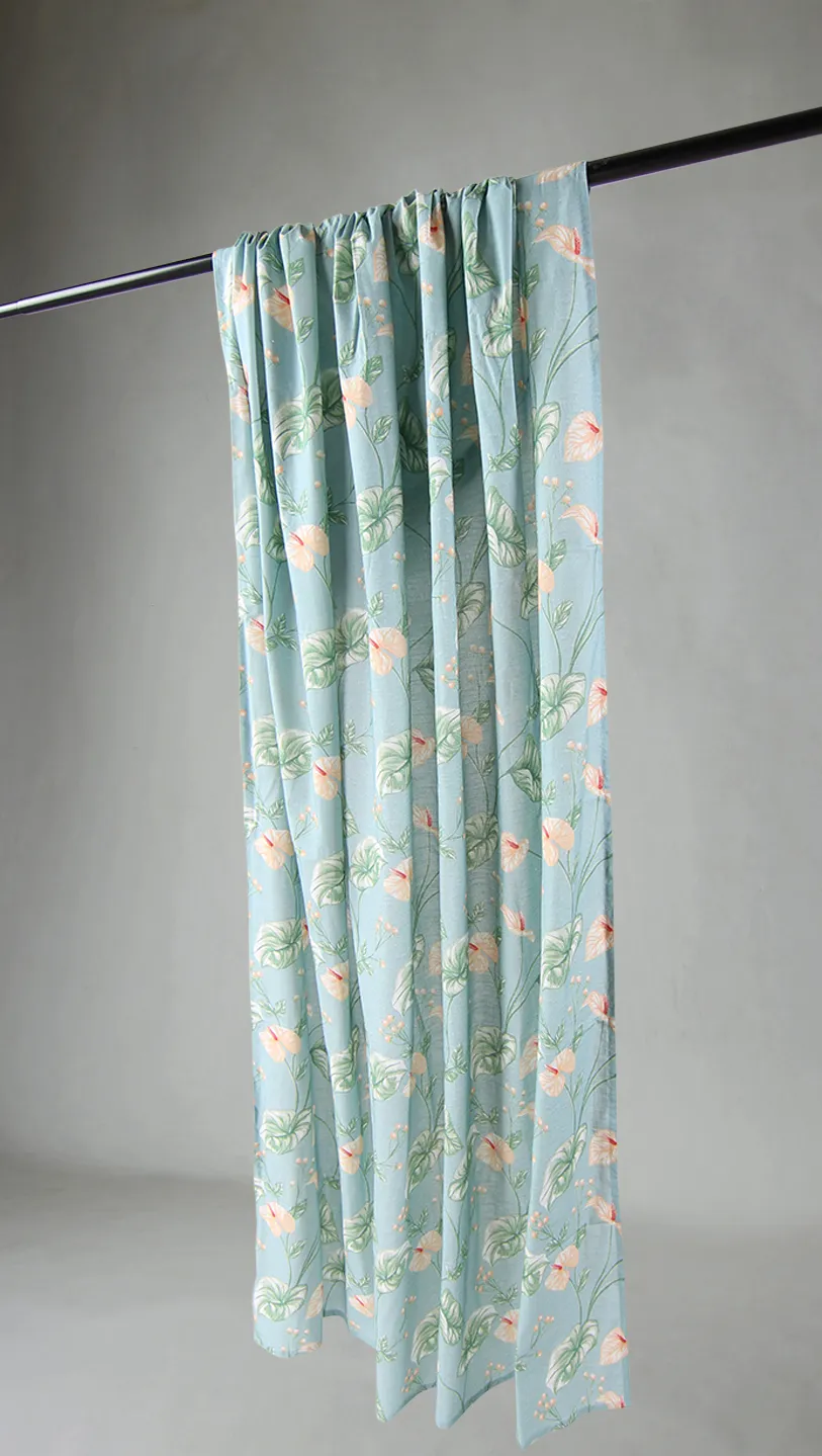 Rideaux - Rideau en coton Adella (turquoise)