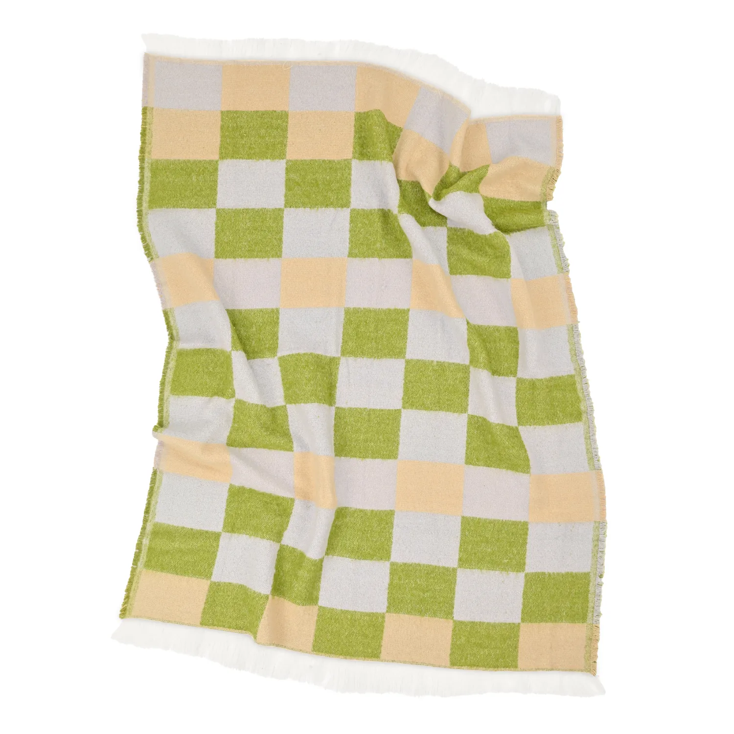 Plaids - Plaid en mélange de laine - Audrey Check (beige/vert/violet)