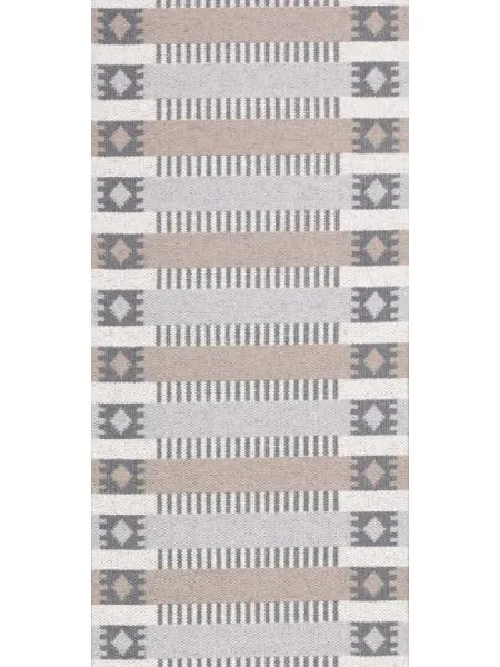 Tapis en plastique - Horredsmattan Märta (gris/beige)