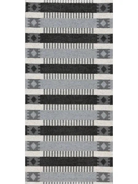 Tapis en plastique - Horredsmattan Märta (gris/noir)
