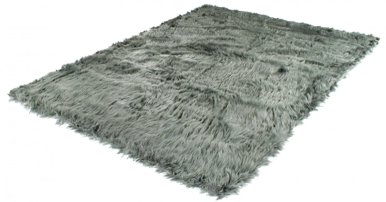 Tapis à poils longs - Pomaire (gris/vert)