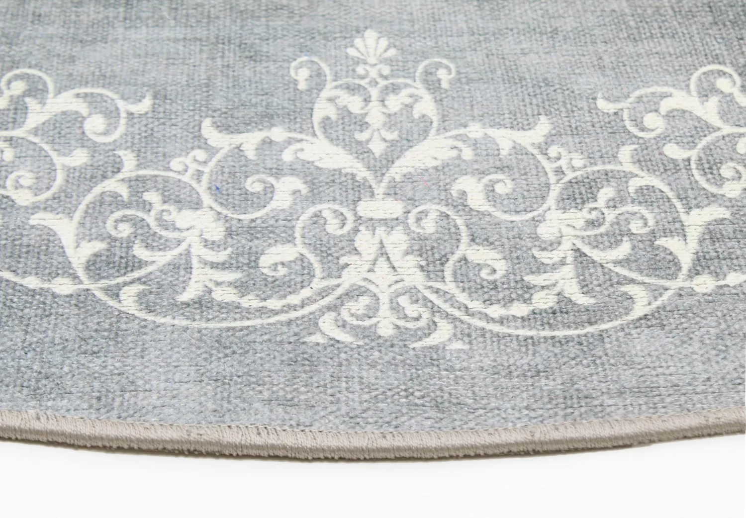 Tapis rond - Santi (gris/blanc)