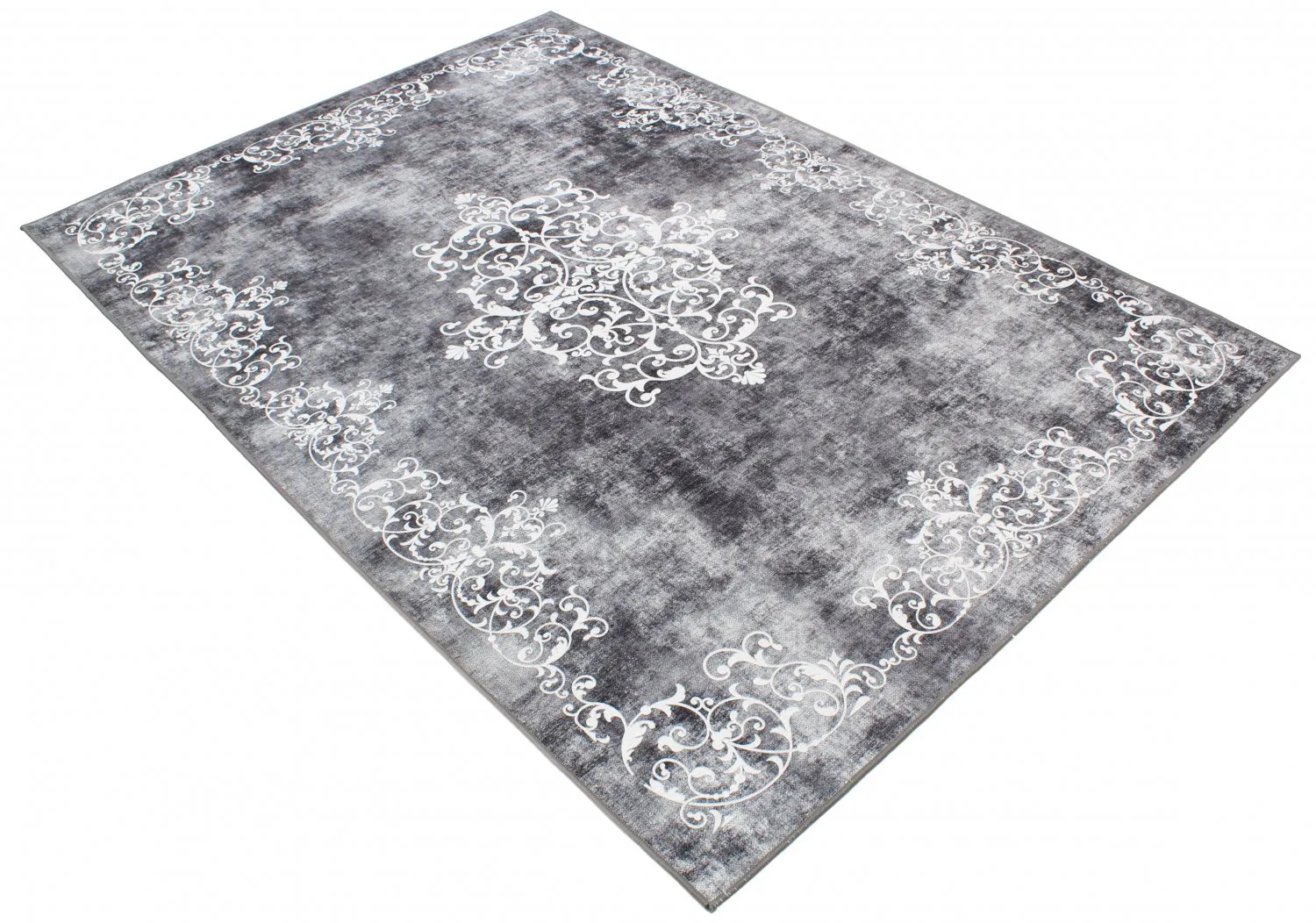 Tapis Wilton - Santi (gris foncé/blanc)