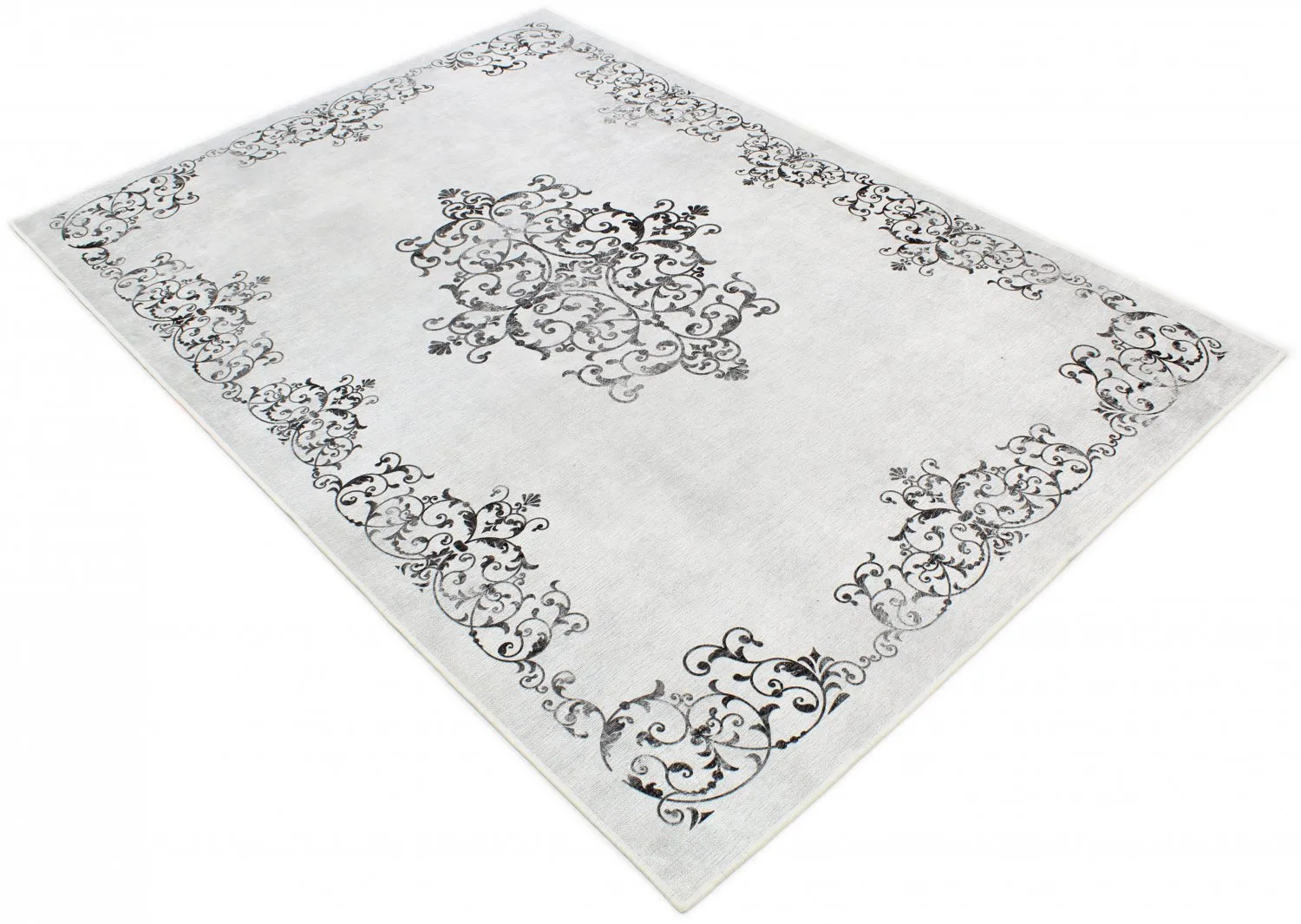 Tapis Wilton - Santi (blanc/noir)