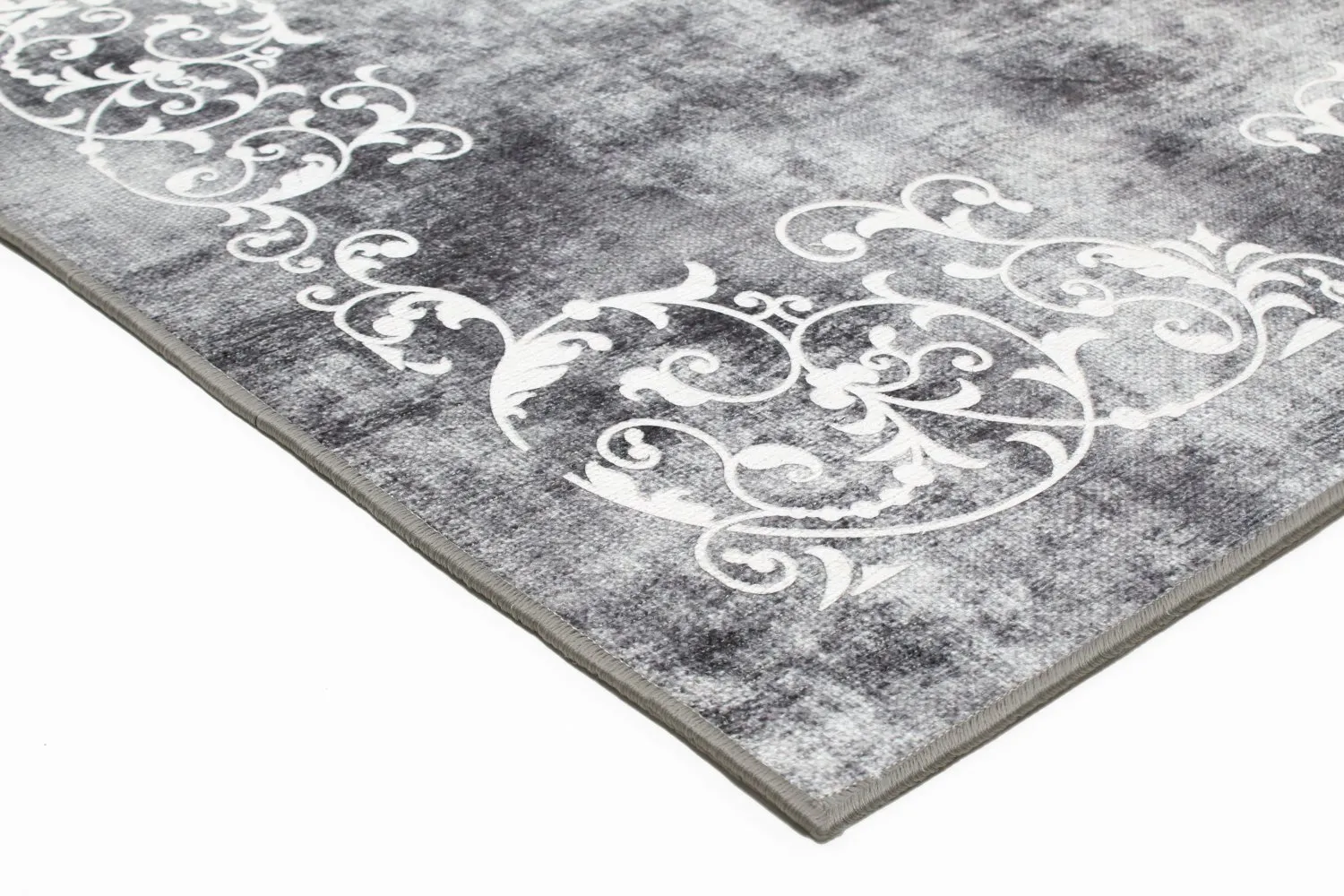 Tapis Wilton - Santi (gris foncé/blanc)