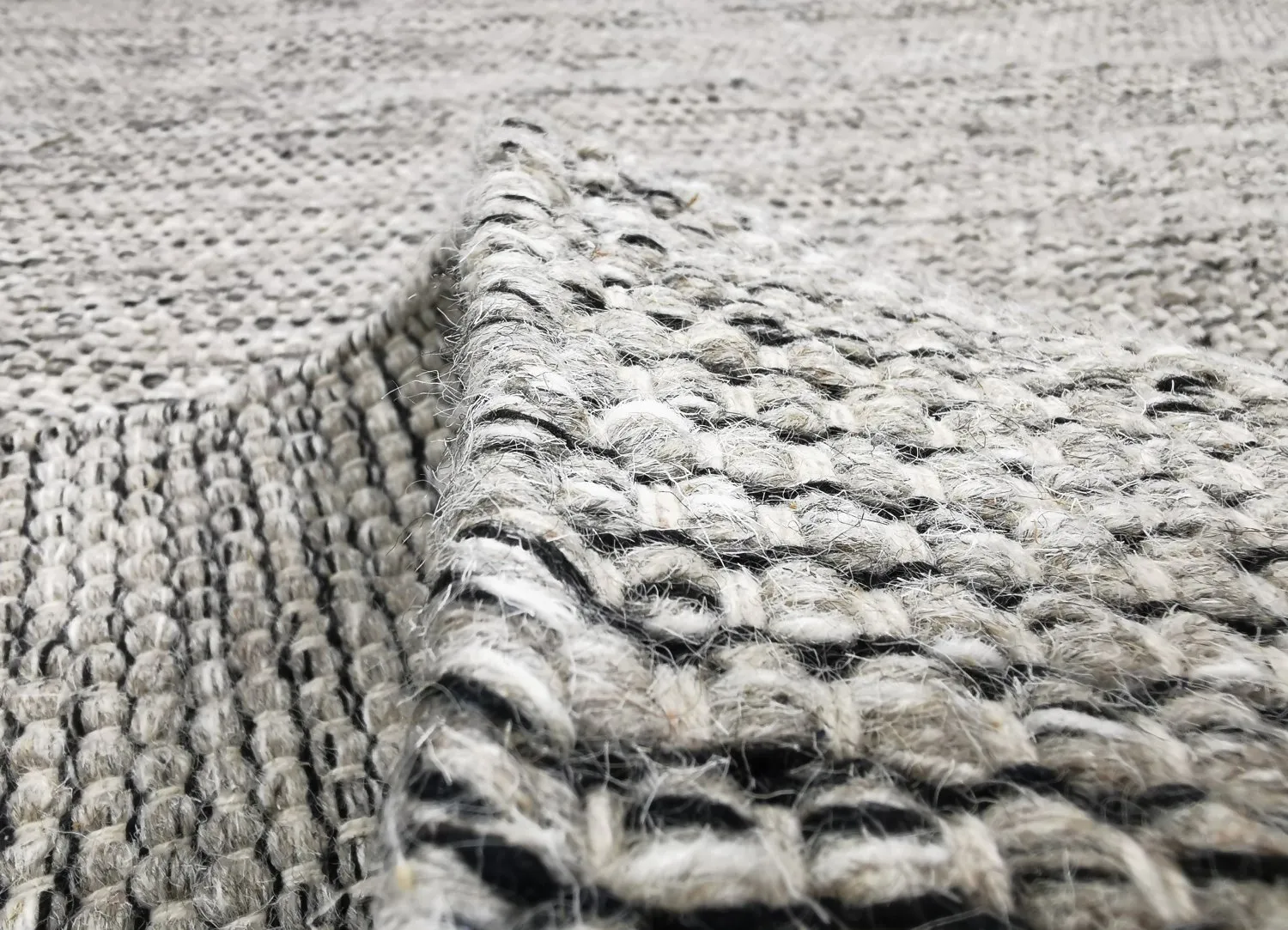Tapis en laine - Otago (gris/noir)