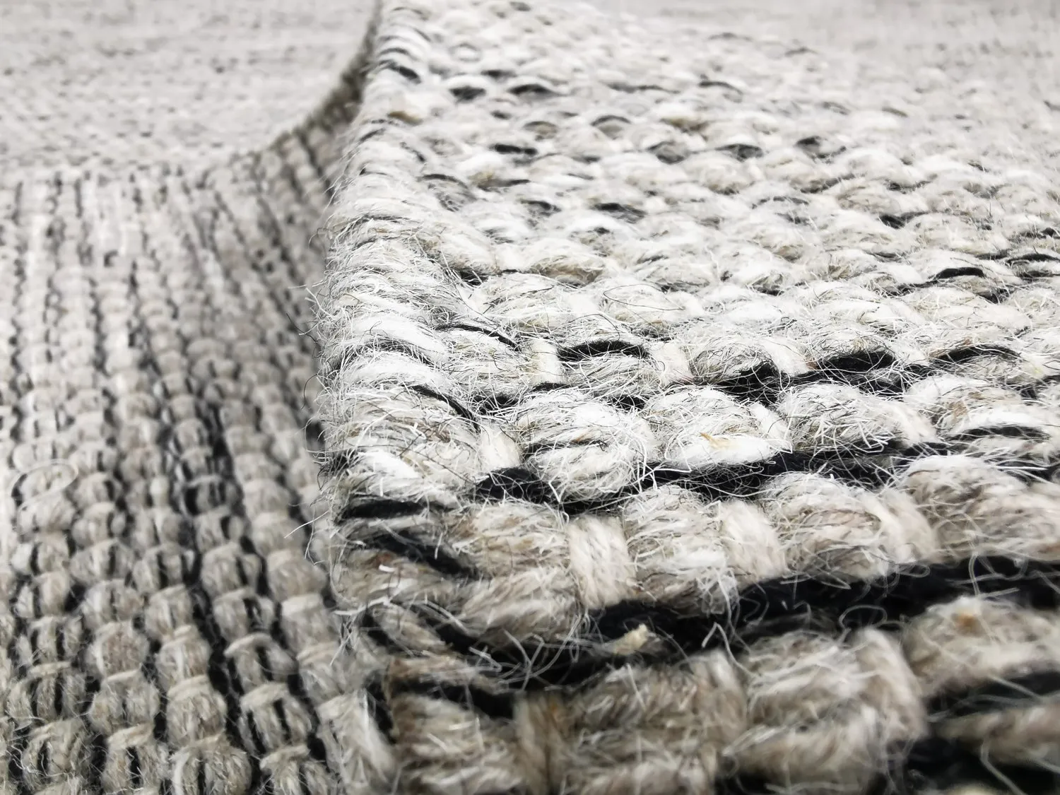 Tapis en laine - Otago (gris/noir)