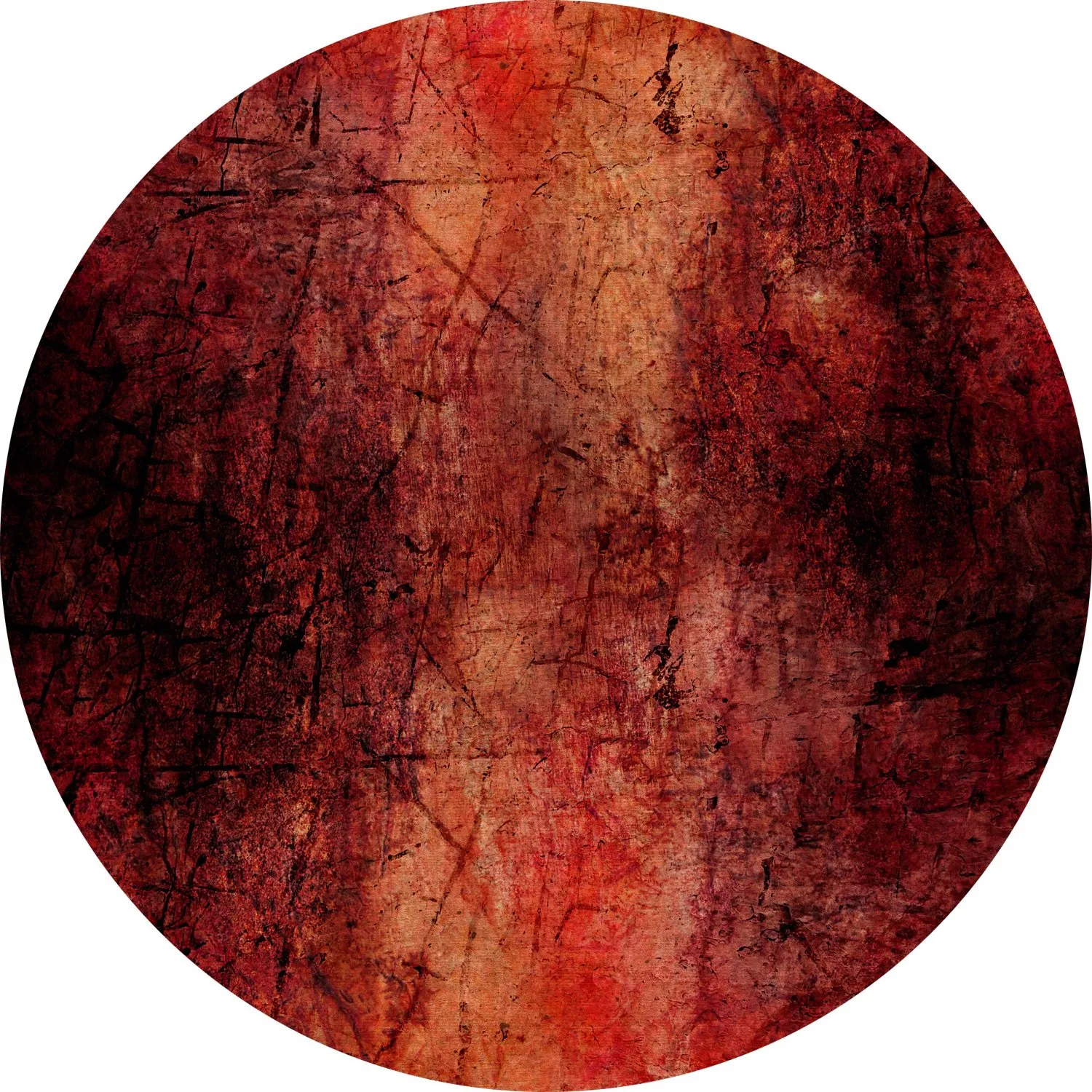 Tapis rond - Wells (rouge)