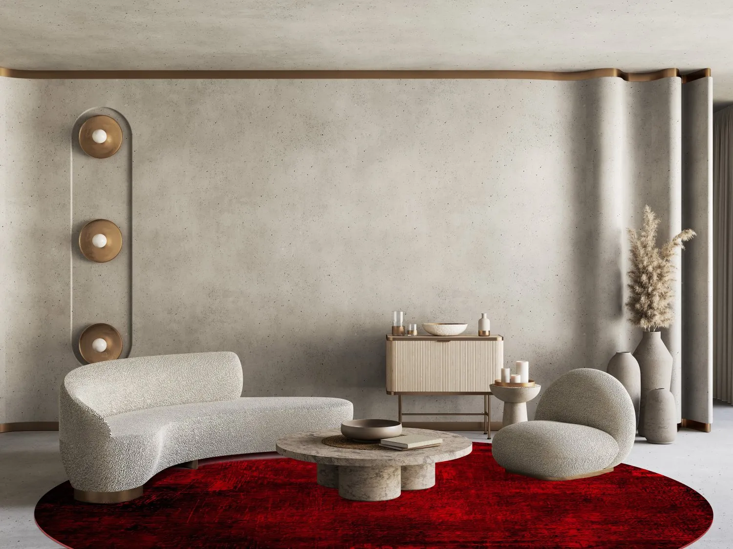 Tapis rond - Frome (rouge)