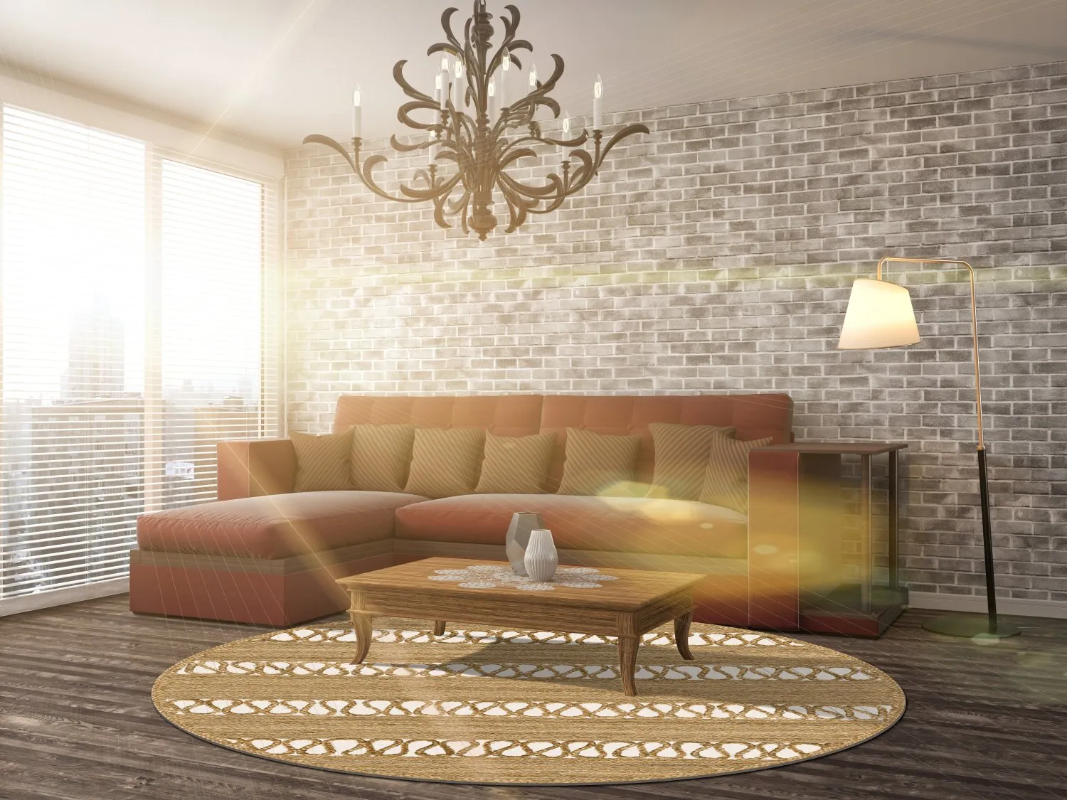 Tapis rond - Levie (beige)