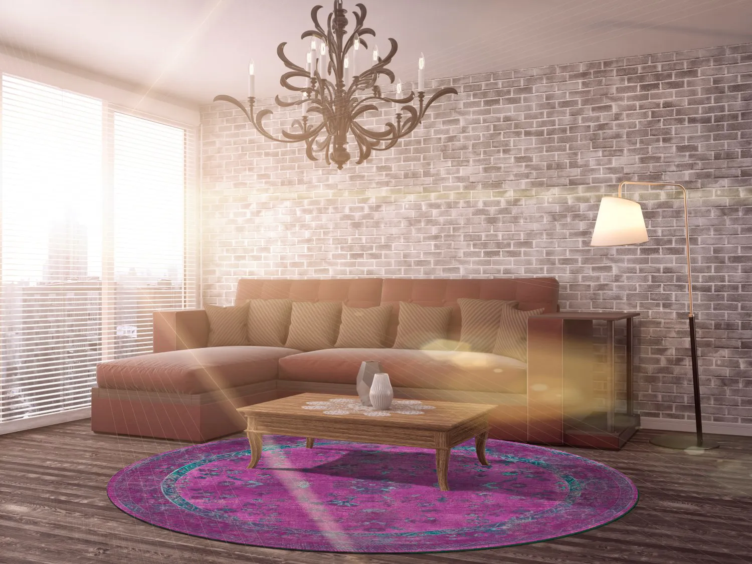 Tapis rond - Gombalia (violet)
