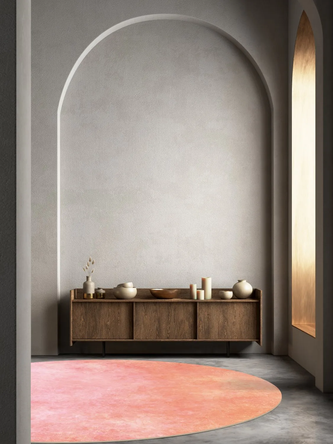 Tapis rond - Baden (rose)