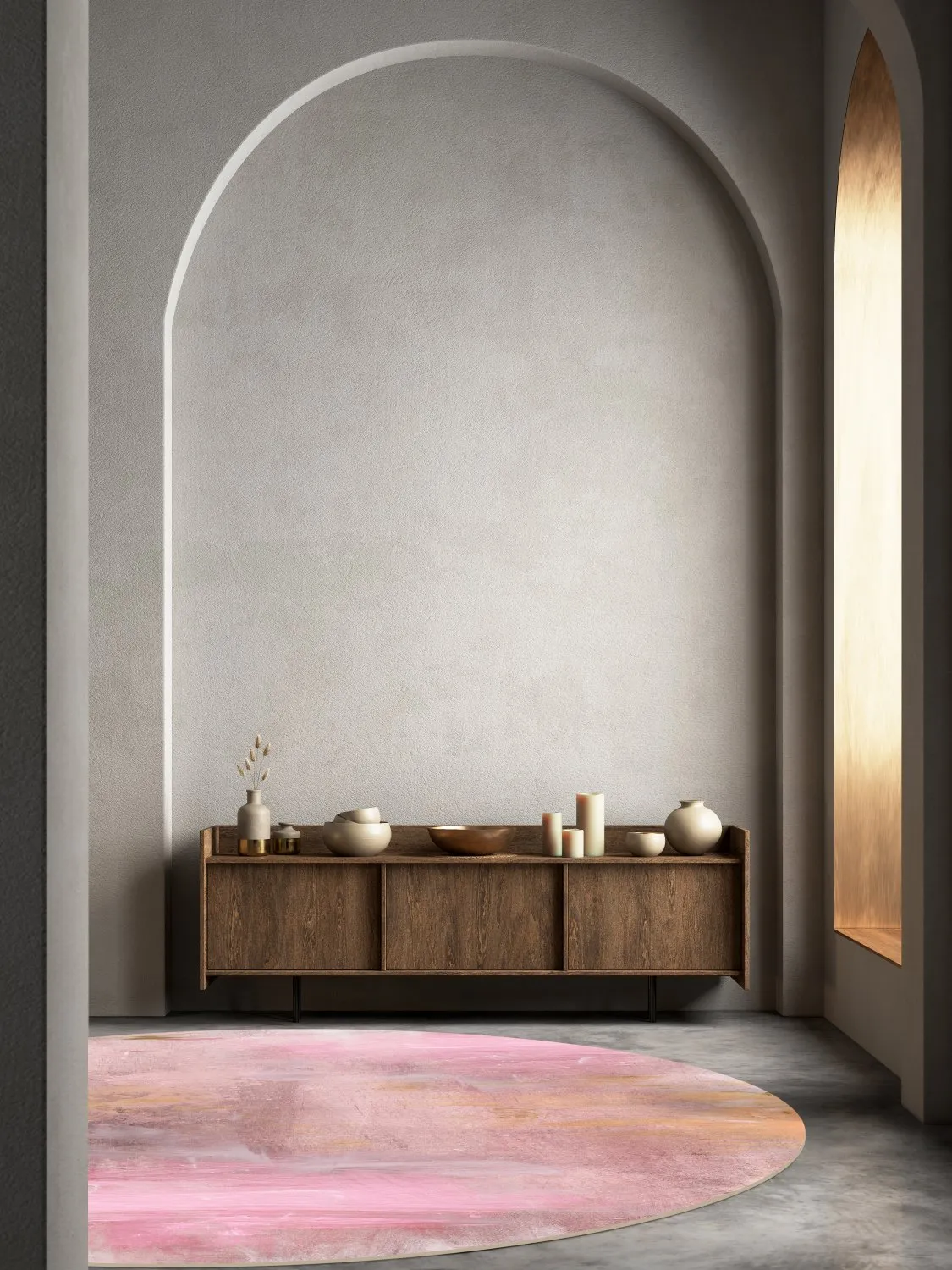 Tapis rond - Bonn (rose)
