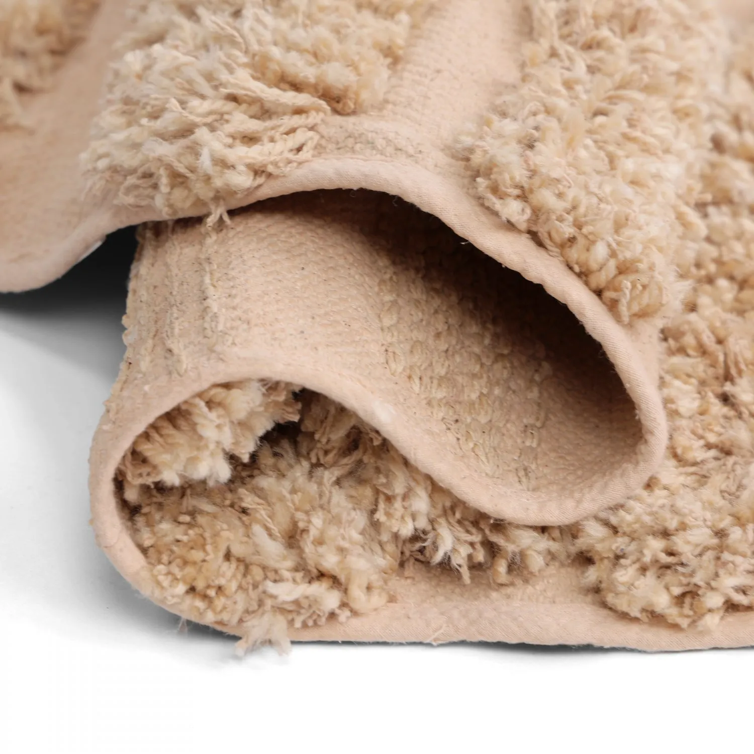 Tapis rond - Cazorla Natural Cotton Shaggy (beige)