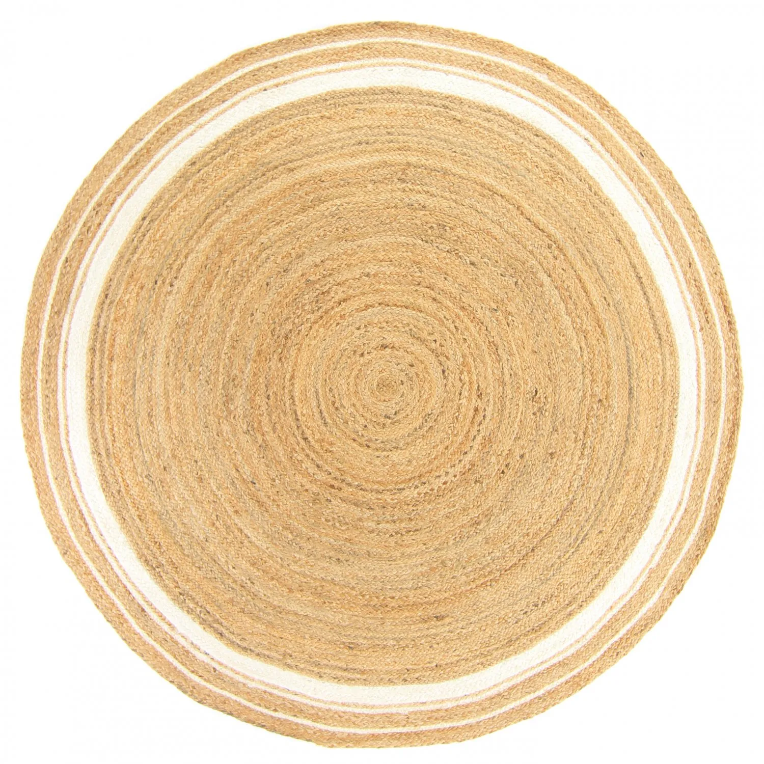 Tapis ronds - Bundi (jute/blanc)