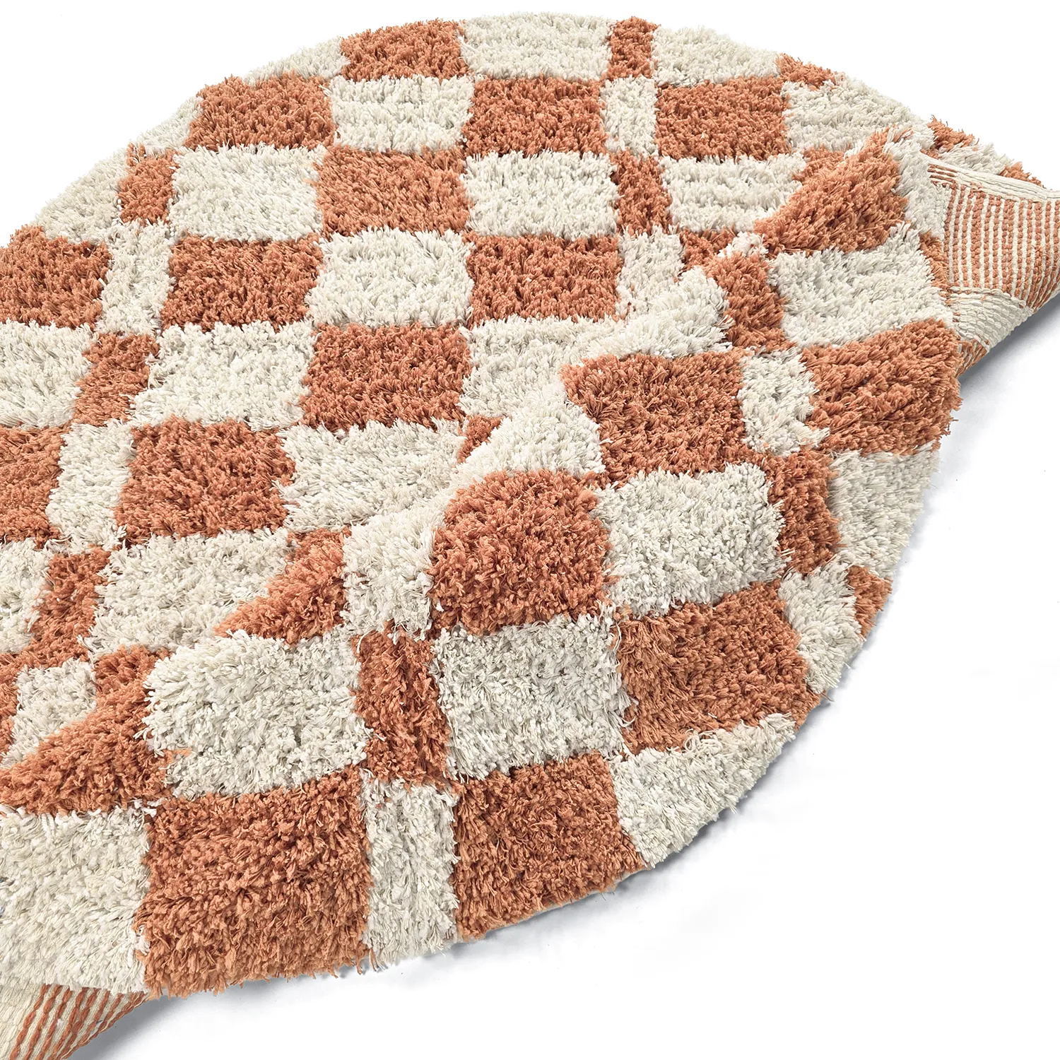 Tapis rond - Atrani Natural Cotton Shaggy (orange)