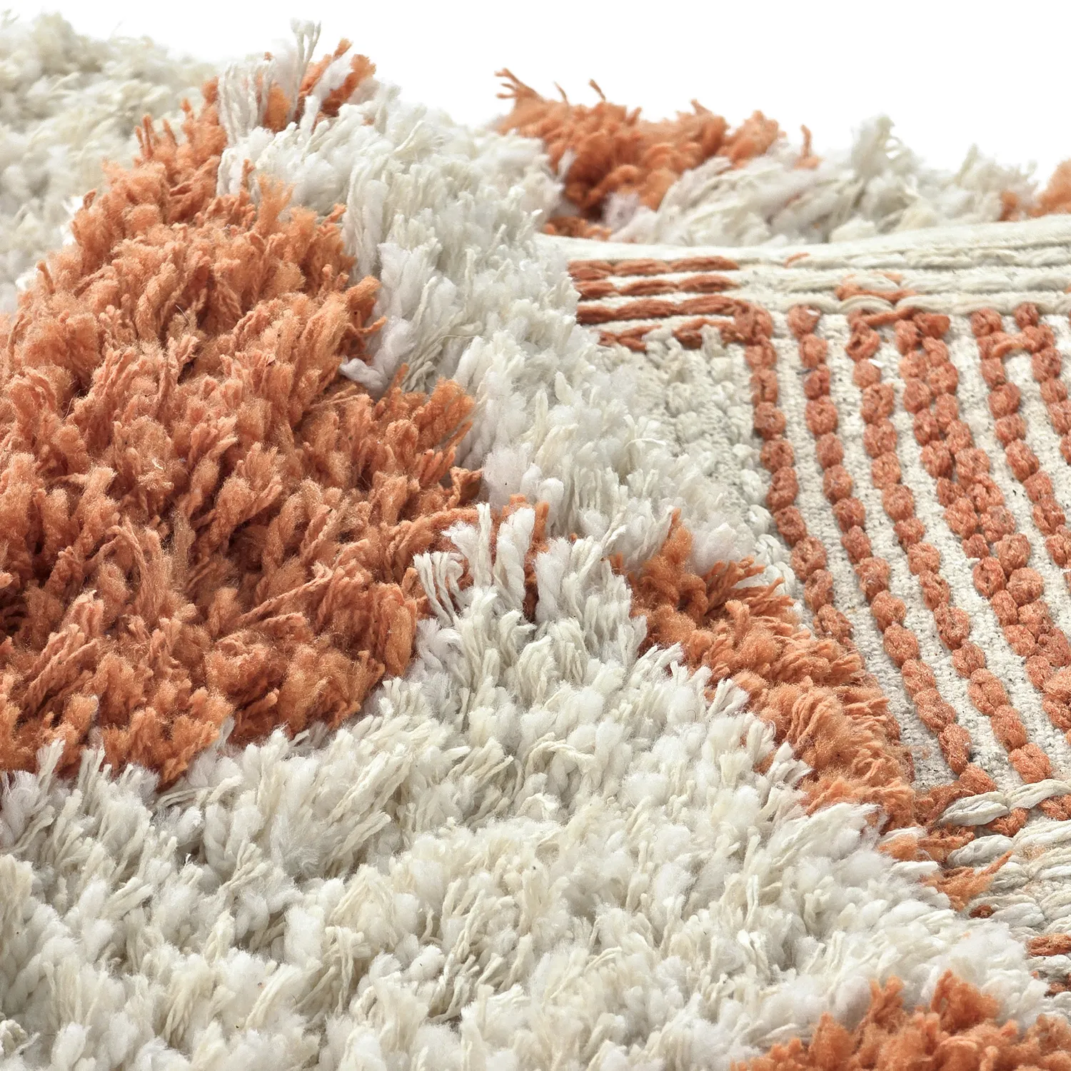 Tapis rond - Atrani Natural Cotton Shaggy (orange)