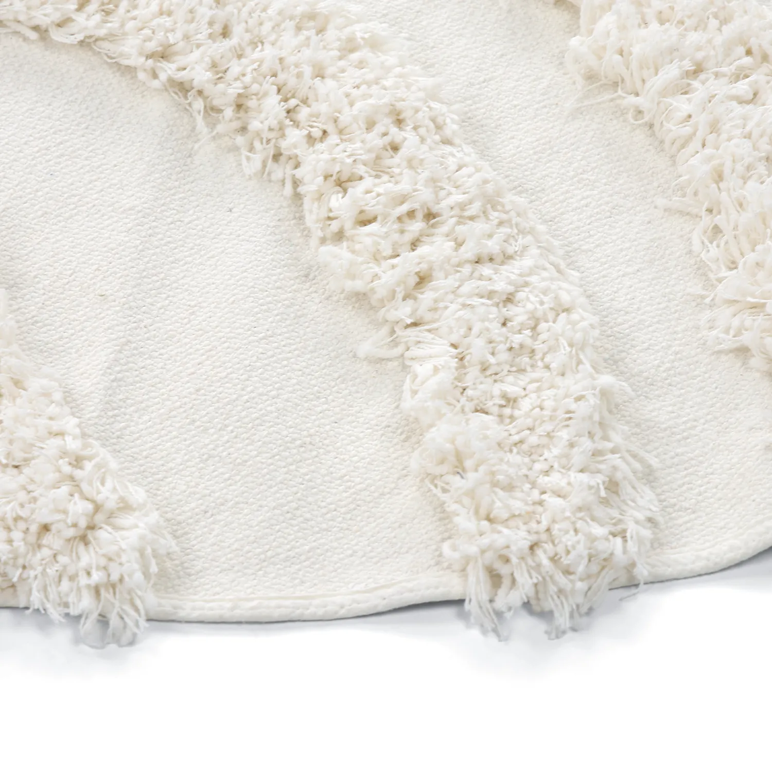 Tapis rond - Cazorla Natural Cotton Shaggy (blanc cassé)