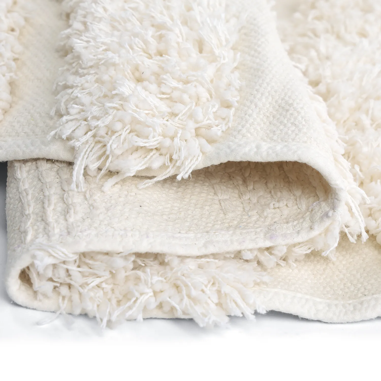 Tapis rond - Cazorla Natural Cotton Shaggy (blanc cassé)