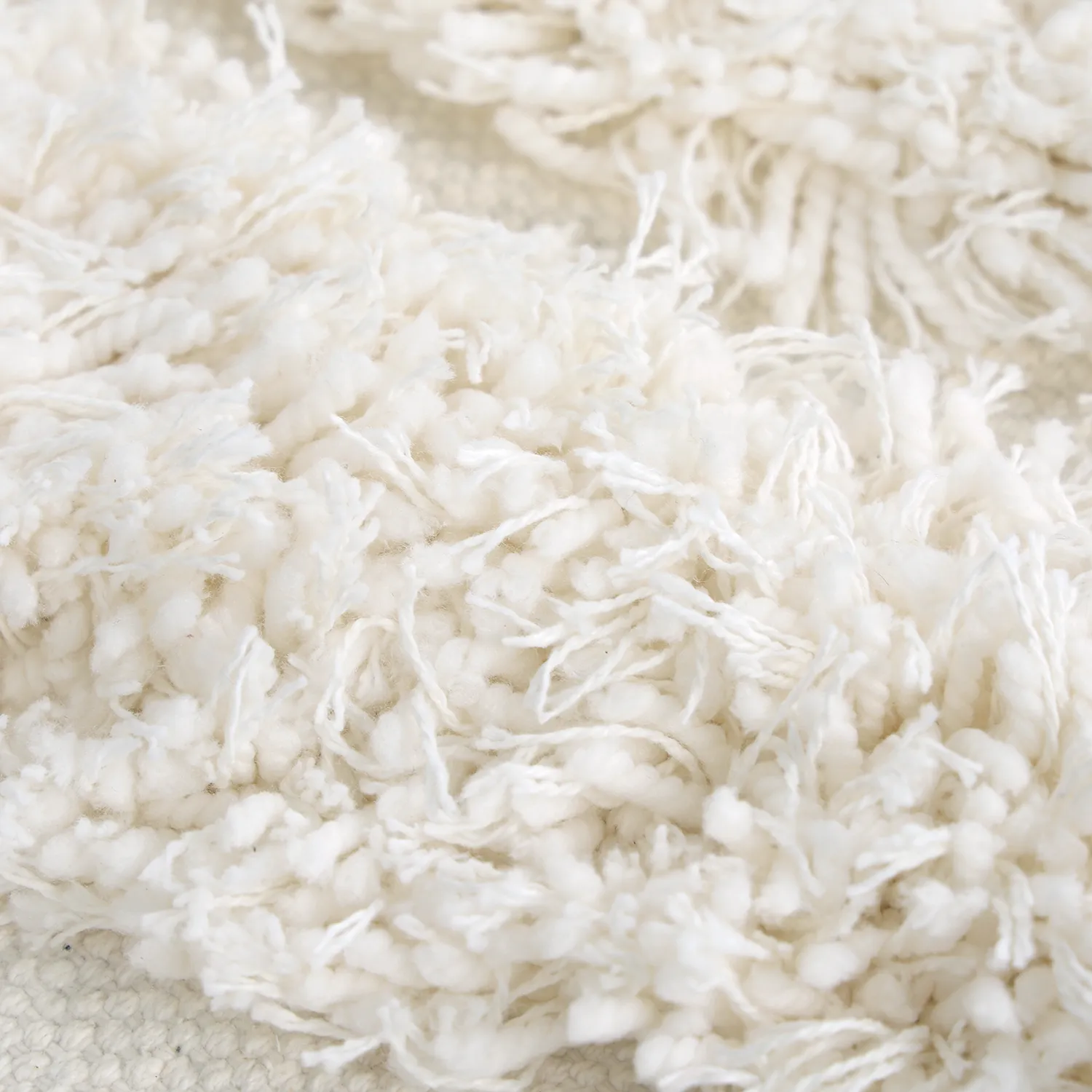 Tapis rond - Cazorla Natural Cotton Shaggy (blanc cassé)