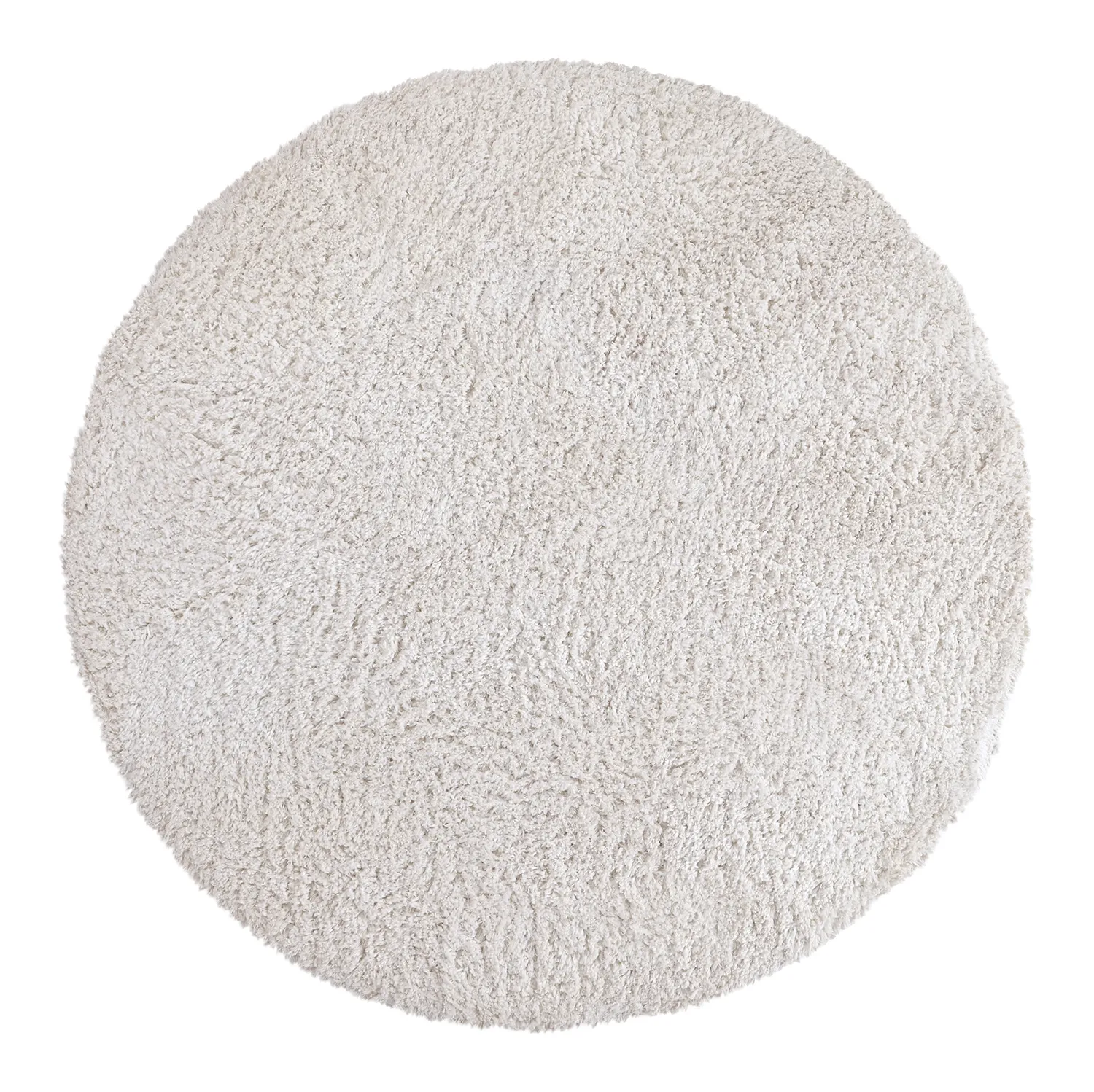 Tapis rond - Combarro Solid Cotton Shaggy (crème)
