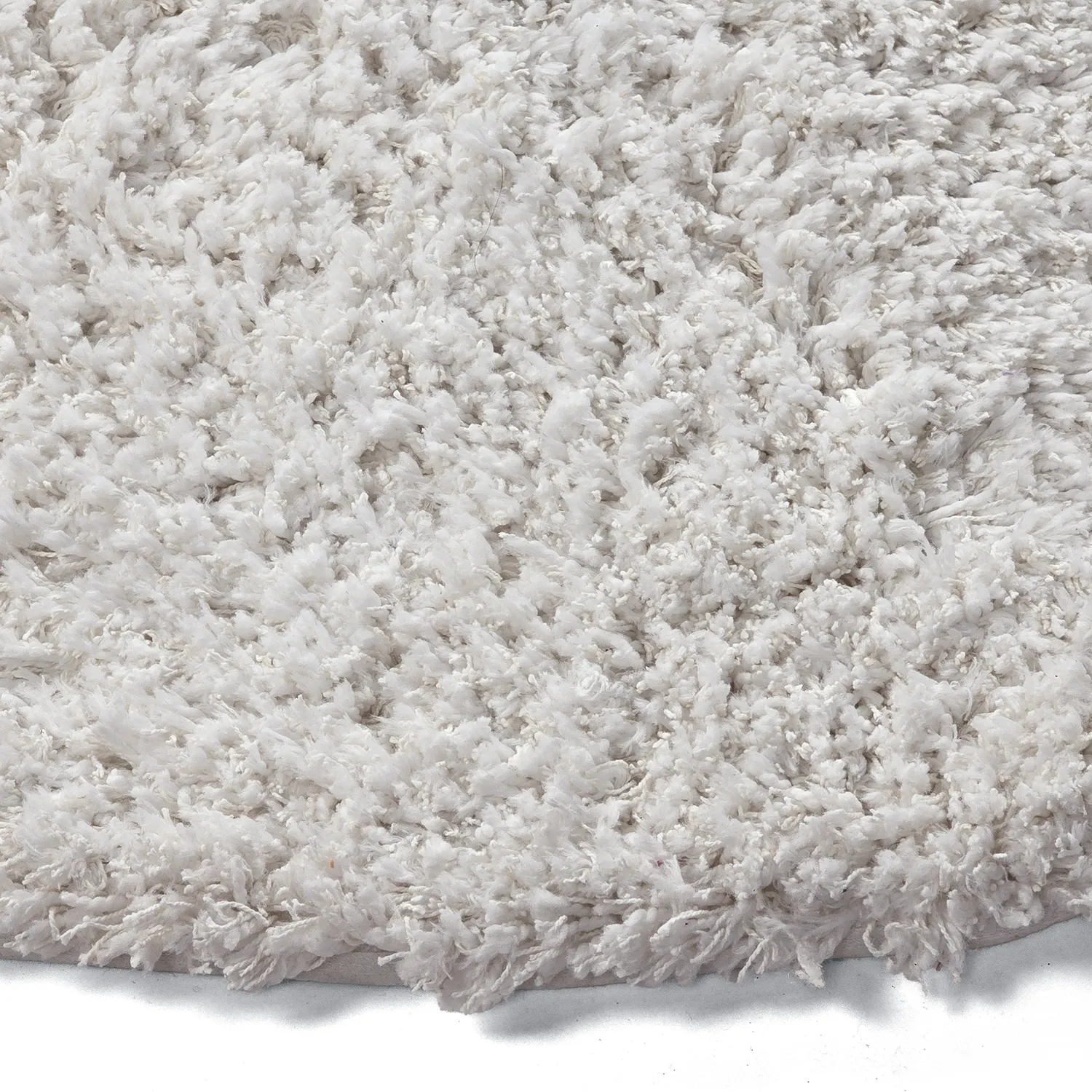 Tapis rond - Combarro Solid Cotton Shaggy (crème)