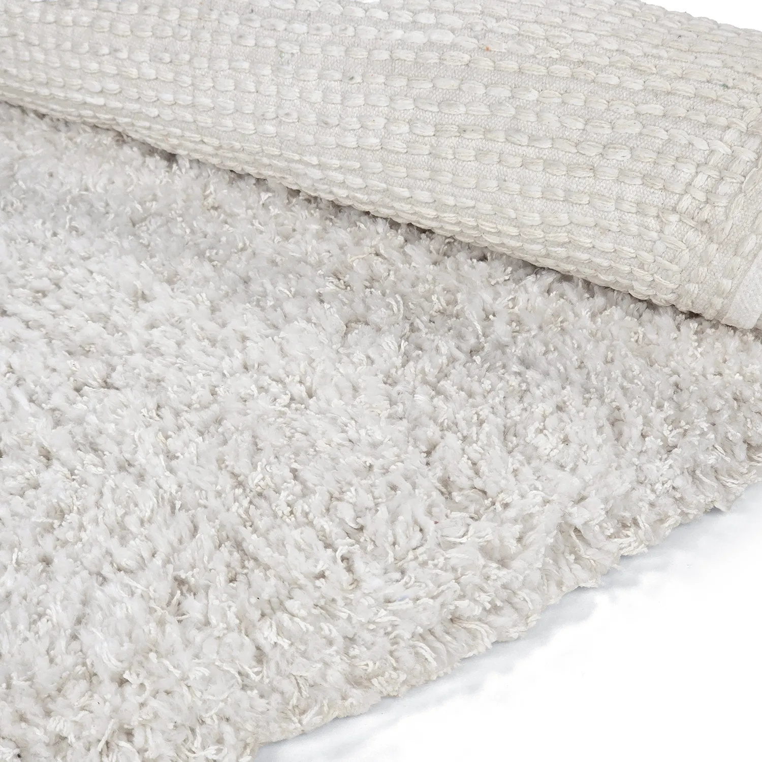Tapis rond - Combarro Solid Cotton Shaggy (crème)