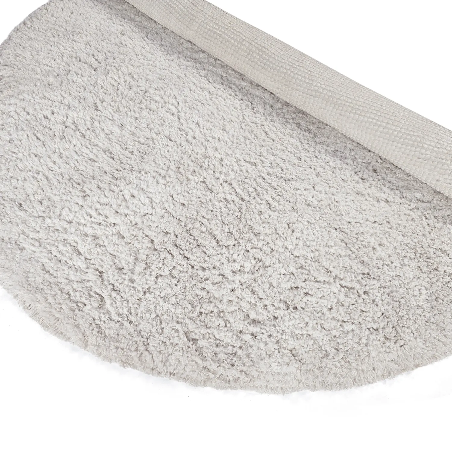 Tapis rond - Combarro Solid Cotton Shaggy (crème)