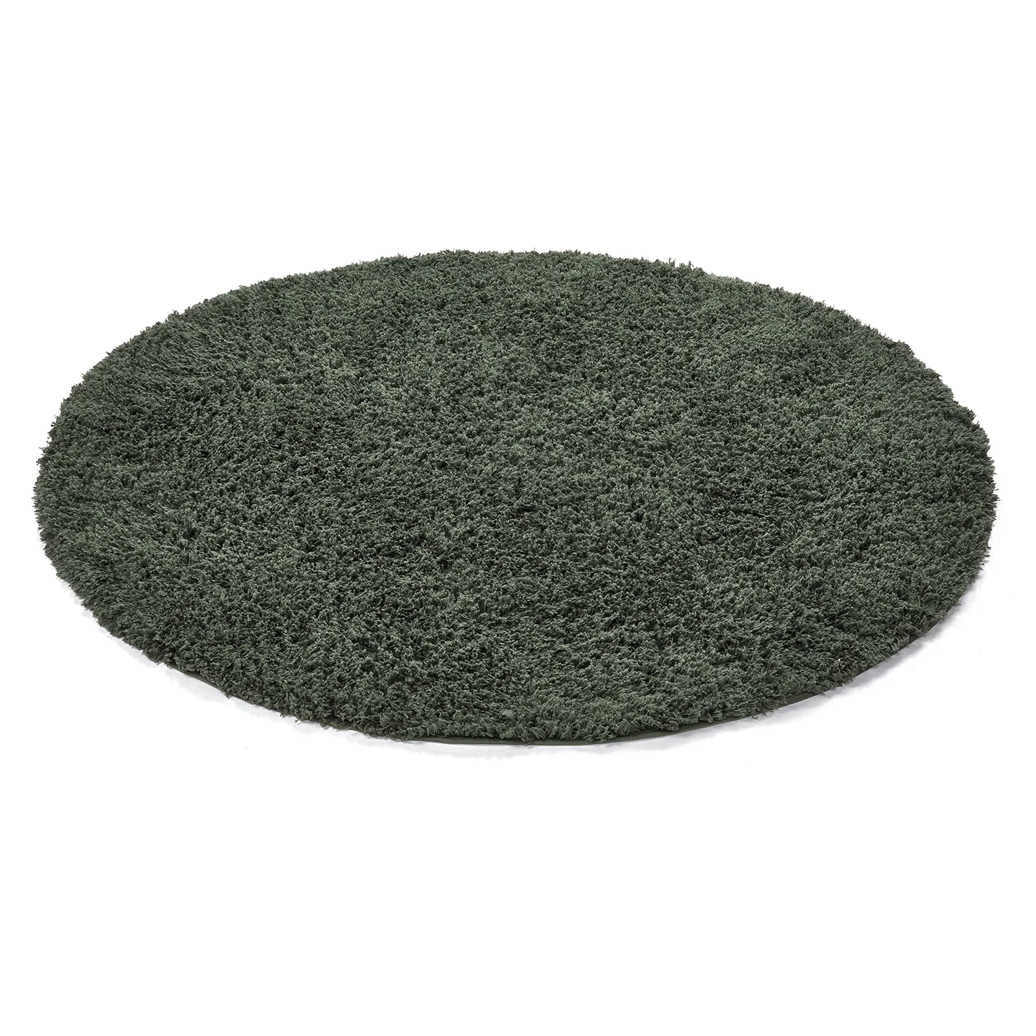 Tapis rond - Combarro Solid Cotton Shaggy (vert)