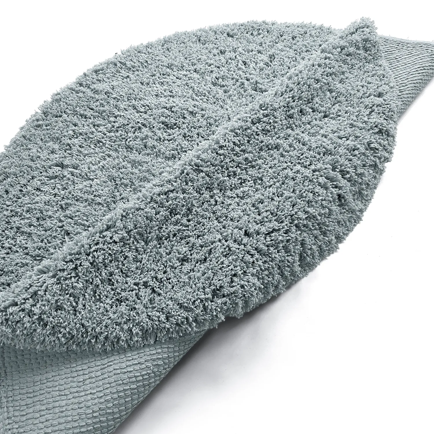 Tapis rond - Combarro Solid Cotton Shaggy (bleu clair)