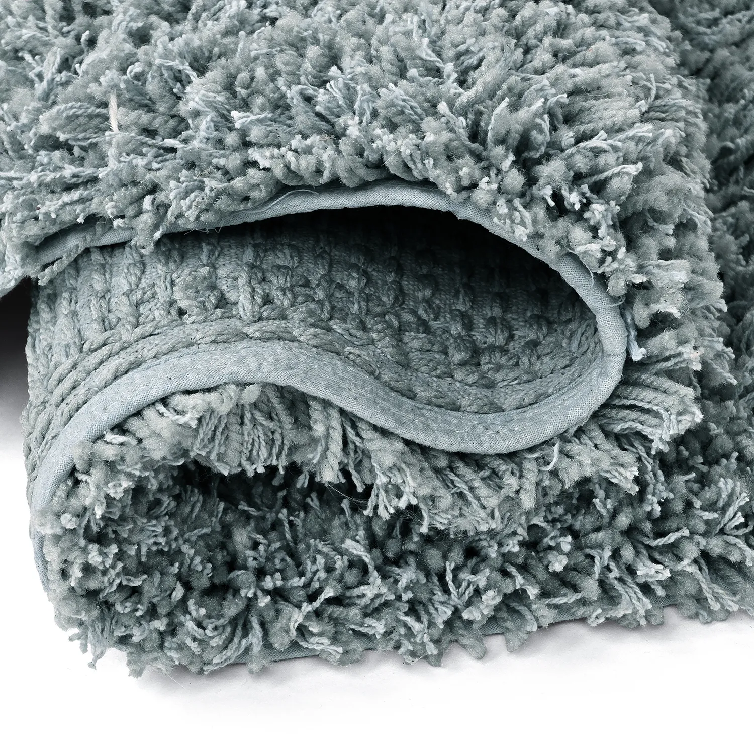 Tapis rond - Combarro Solid Cotton Shaggy (bleu clair)