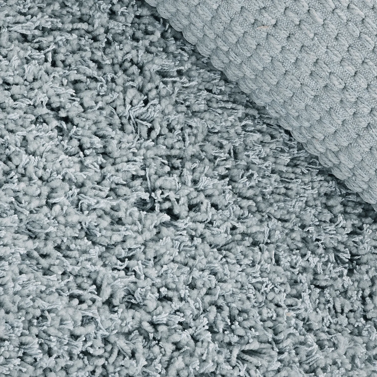 Tapis rond - Combarro Solid Cotton Shaggy (bleu clair)