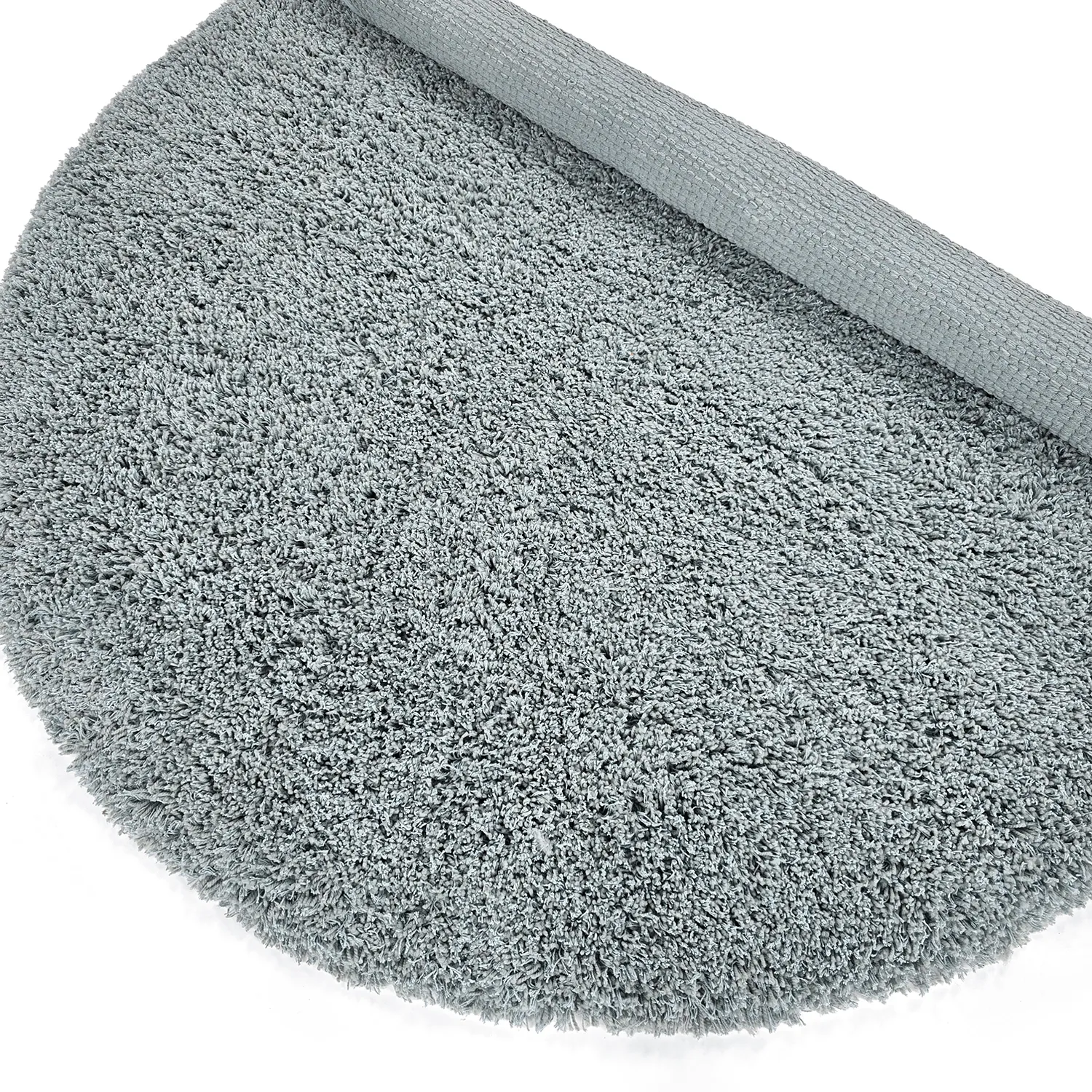 Tapis rond - Combarro Solid Cotton Shaggy (bleu clair)