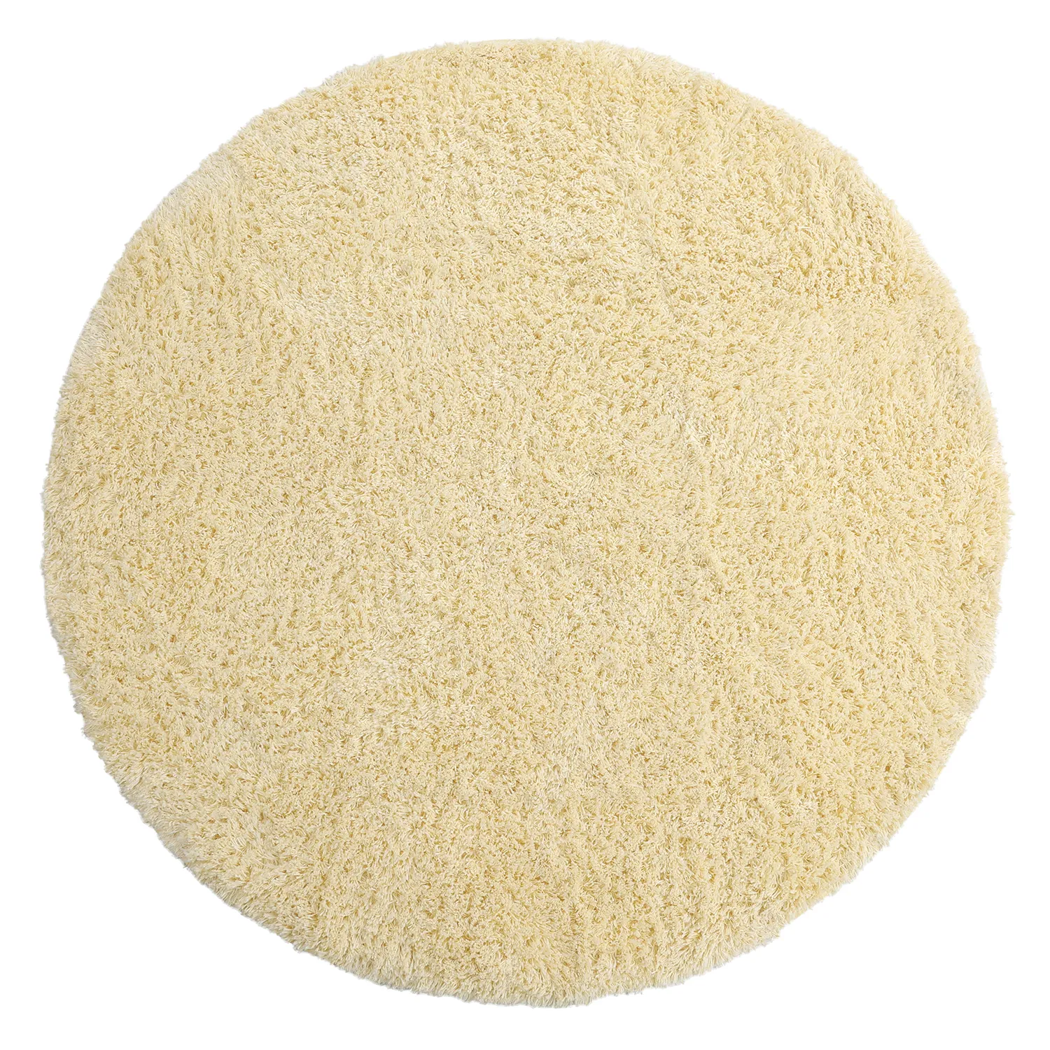 Tapis rond - Combarro Solid Cotton Shaggy (jaune clair)