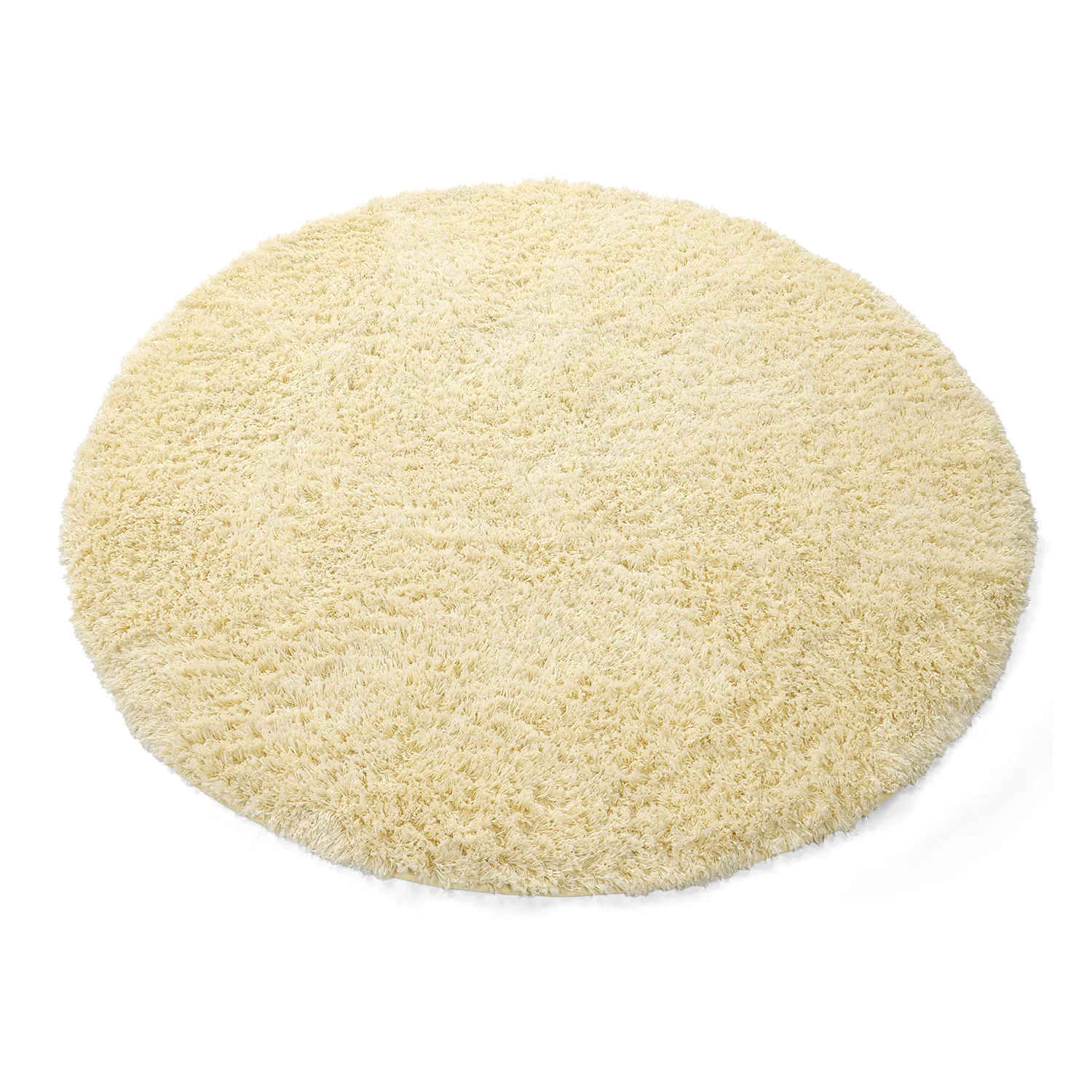 Tapis rond - Combarro Solid Cotton Shaggy (jaune clair)