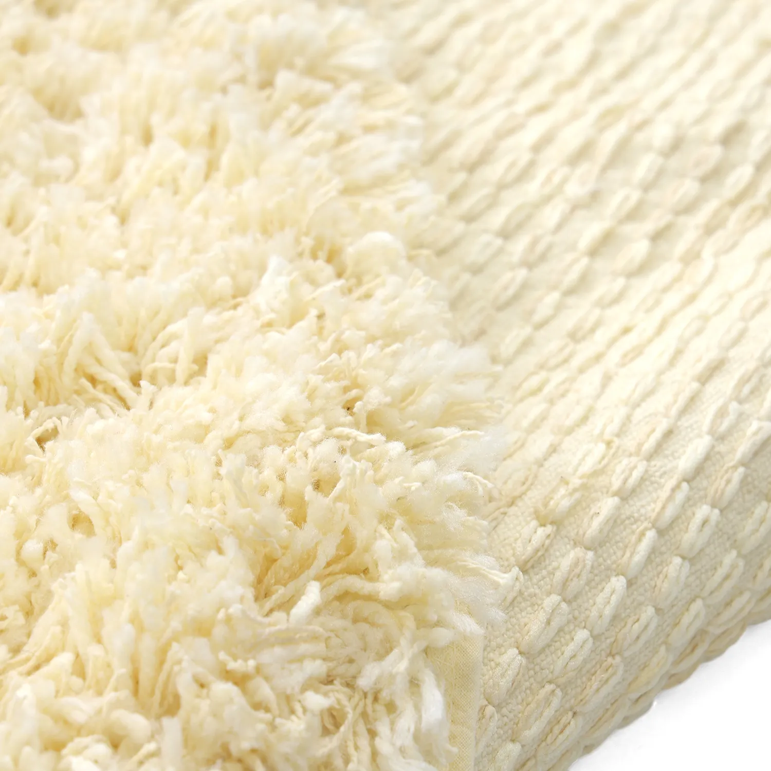 Tapis rond - Combarro Solid Cotton Shaggy (jaune clair)