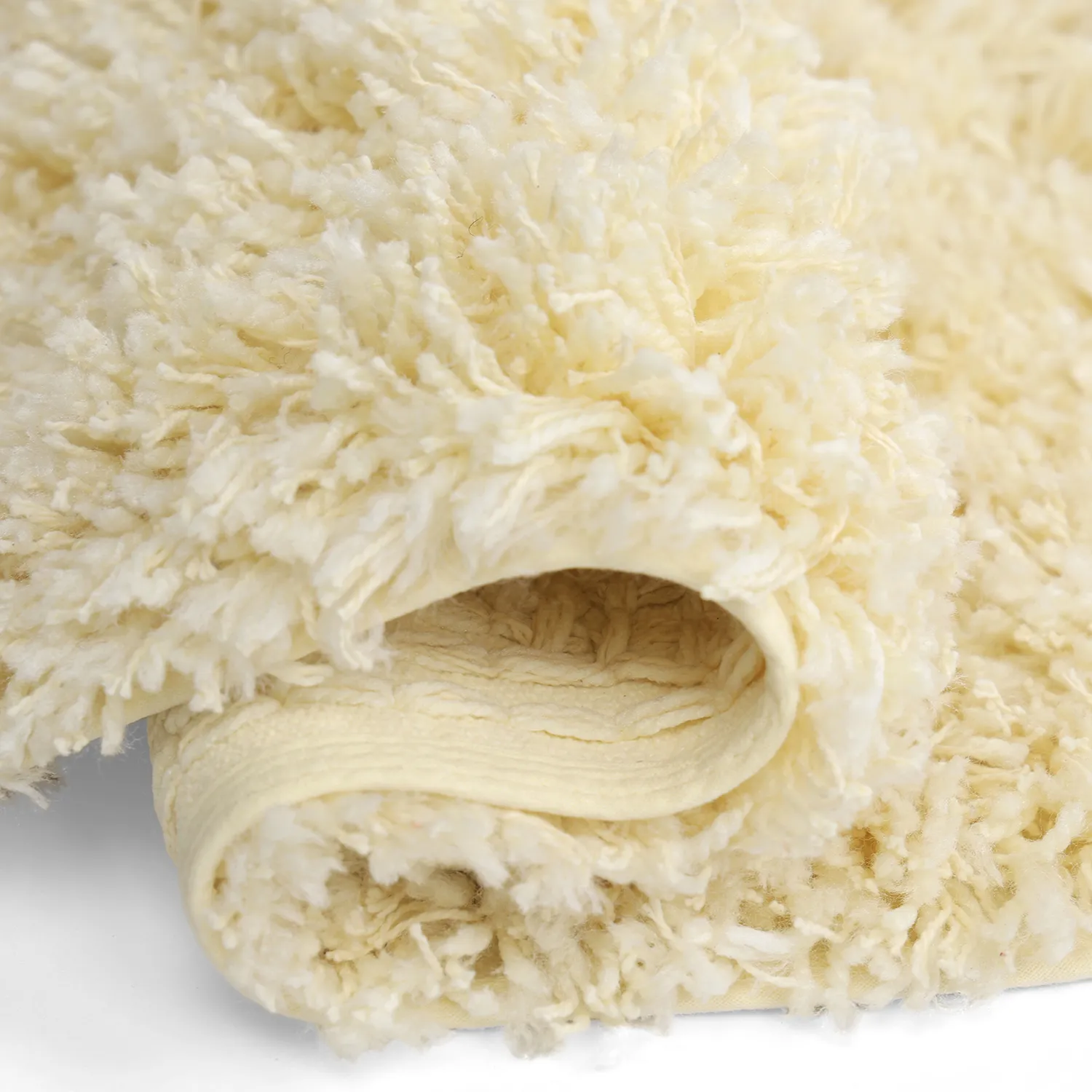 Tapis rond - Combarro Solid Cotton Shaggy (jaune clair)