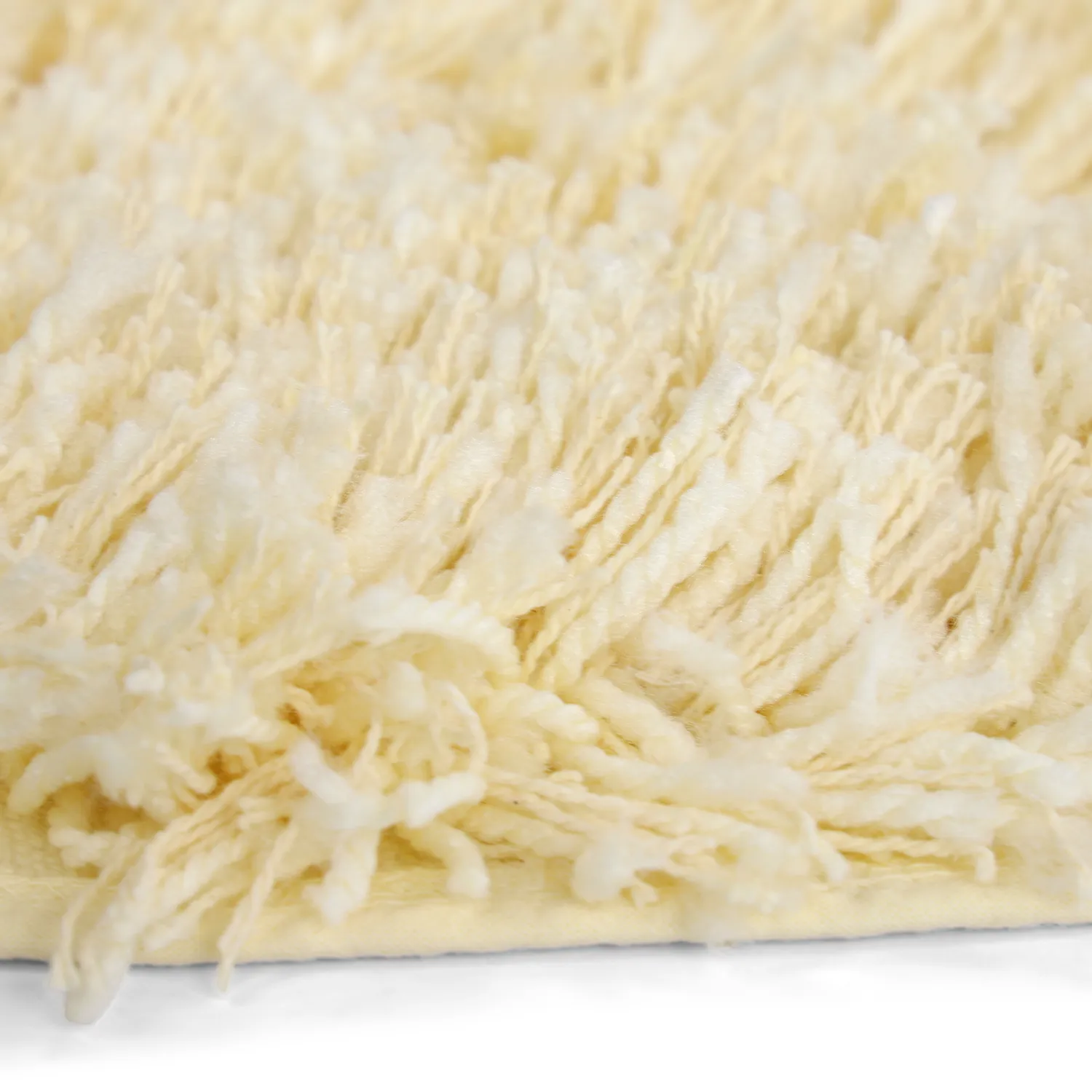 Tapis rond - Combarro Solid Cotton Shaggy (jaune clair)