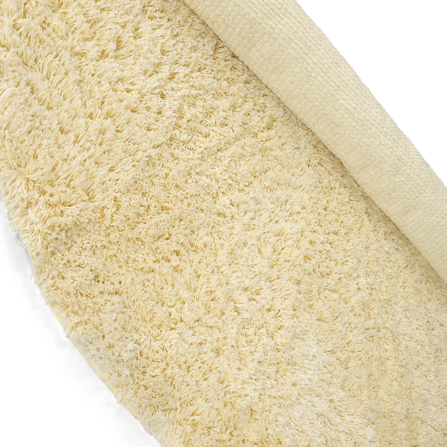 Tapis rond - Combarro Solid Cotton Shaggy (jaune clair)