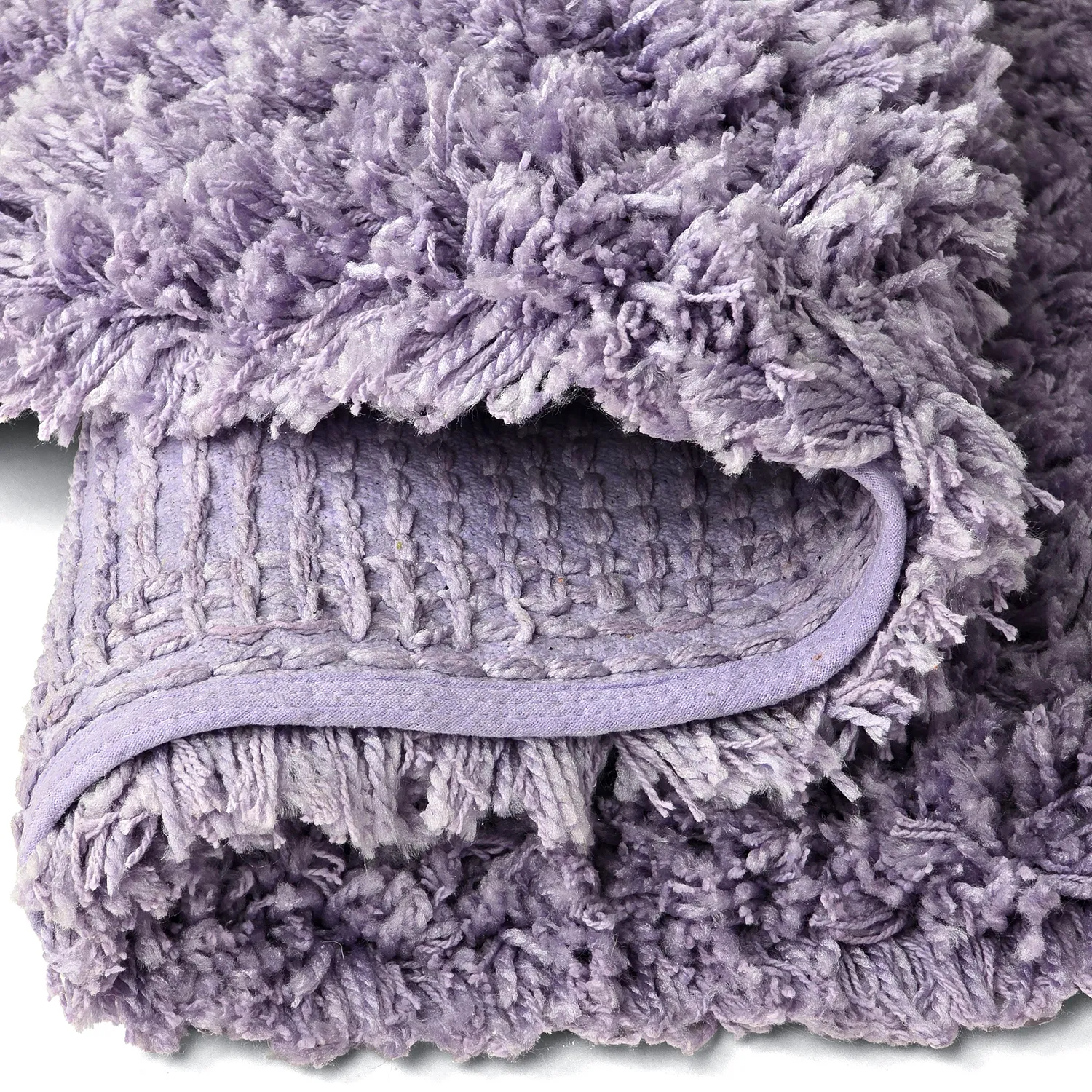 Tapis rond - Combarro Solid Cotton Shaggy (violet clair)