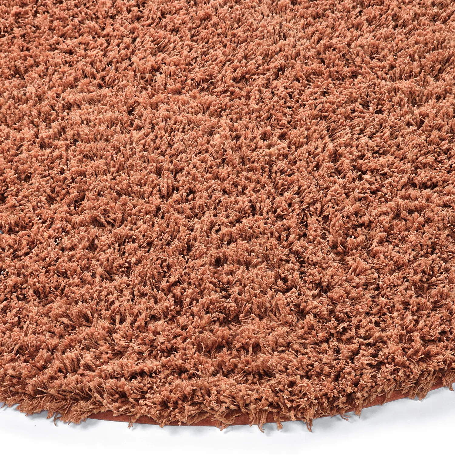 Tapis rond - Combarro Solid Cotton Shaggy (orange clair)