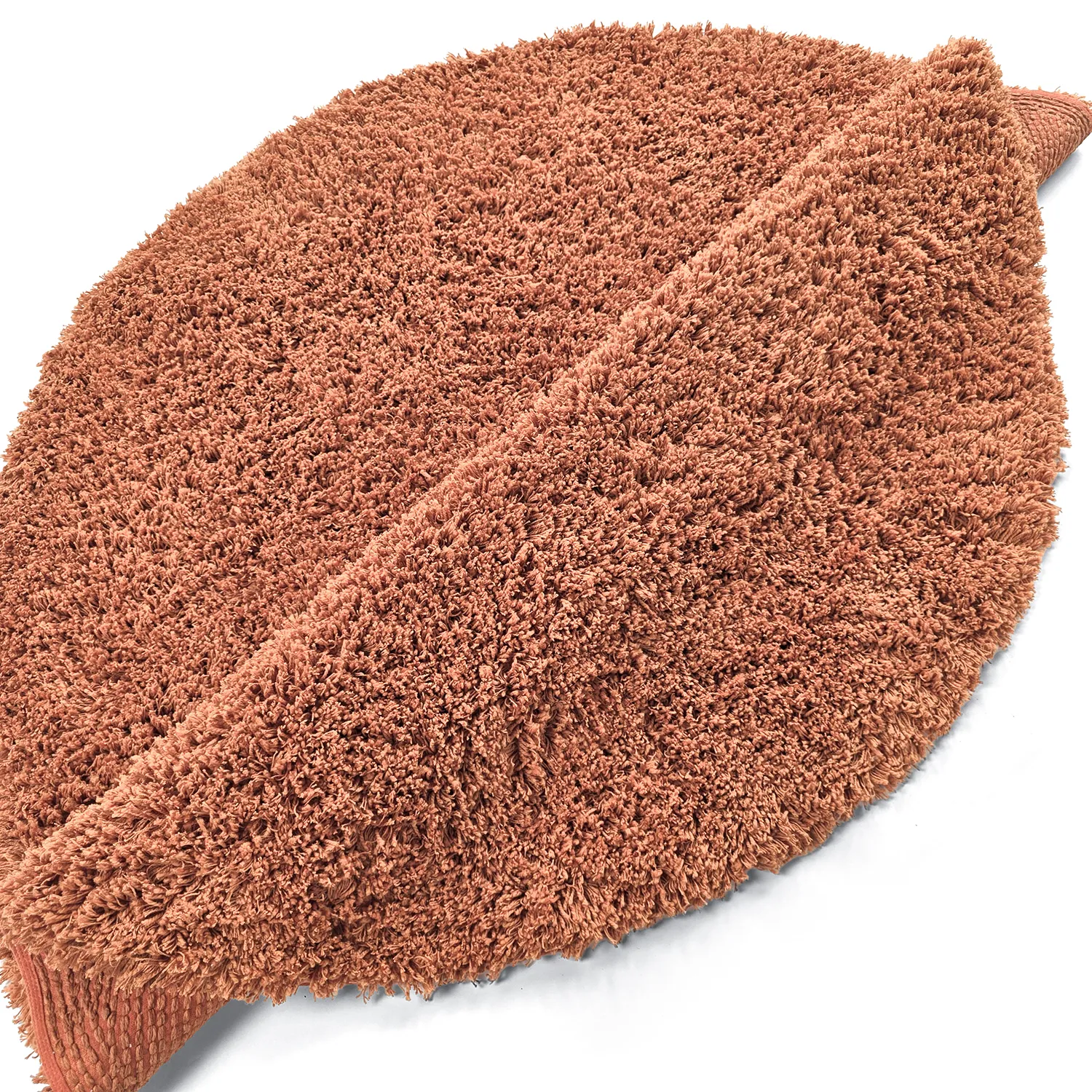 Tapis rond - Combarro Solid Cotton Shaggy (orange clair)