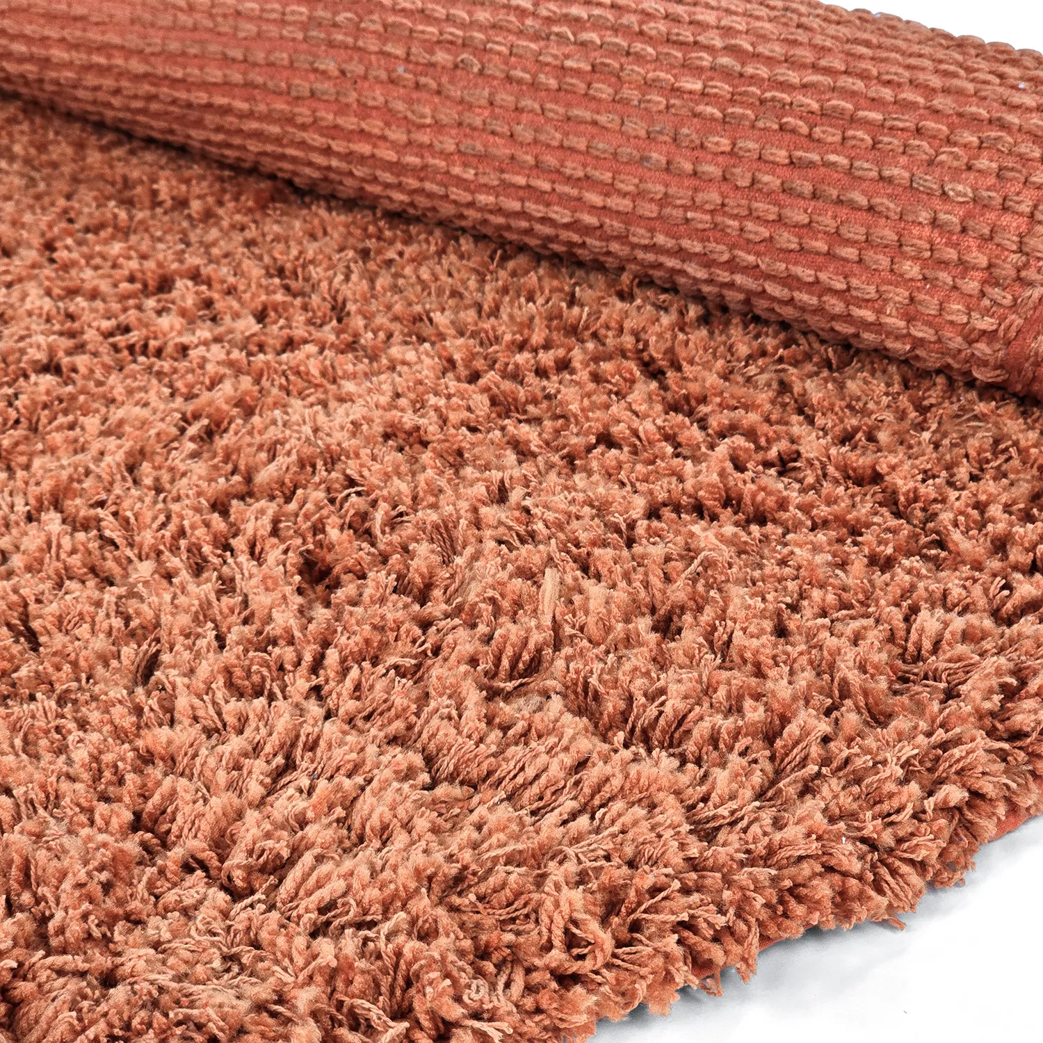 Tapis rond - Combarro Solid Cotton Shaggy (orange clair)