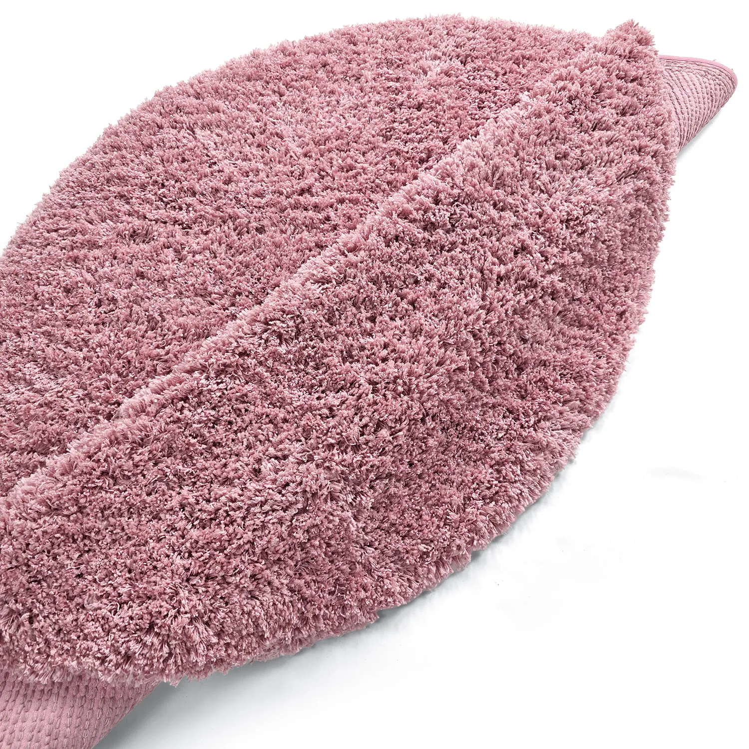Tapis rond - Combarro Solid Cotton Shaggy (rose clair)