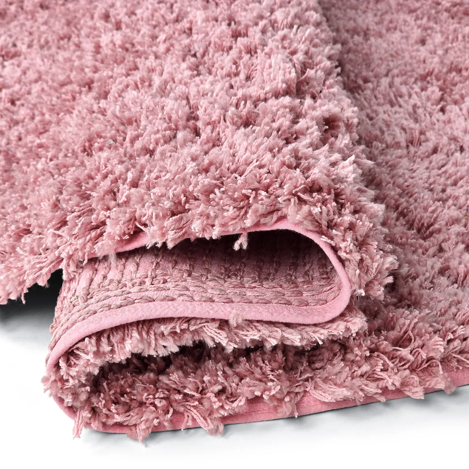 Tapis rond - Combarro Solid Cotton Shaggy (rose clair)