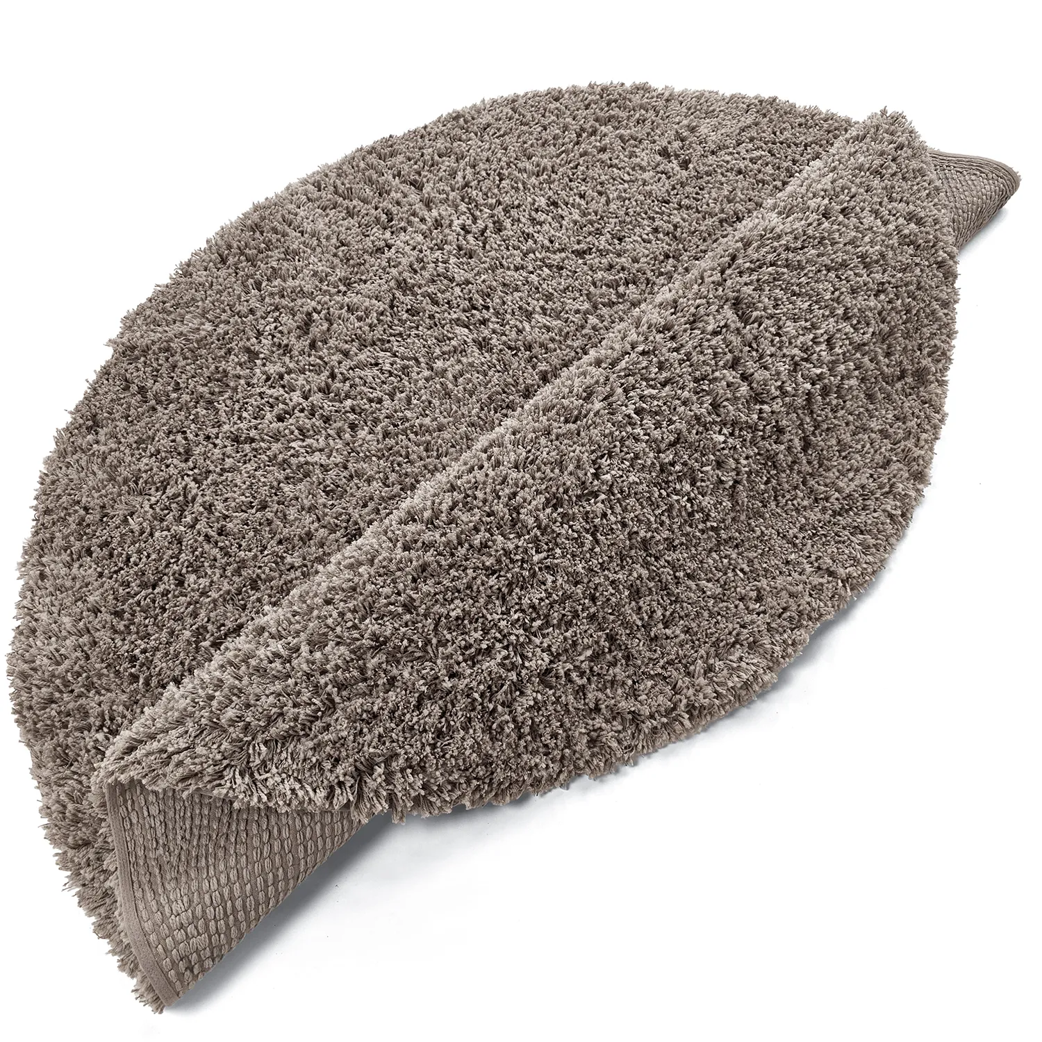 Tapis rond - Combarro Solid Cotton Shaggy (taupe)