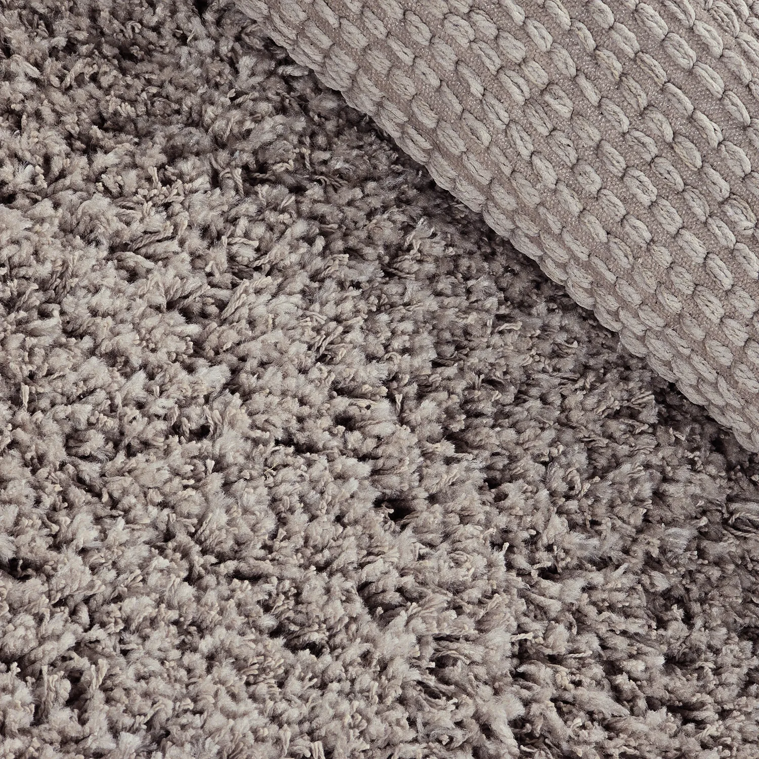 Tapis rond - Combarro Solid Cotton Shaggy (taupe)